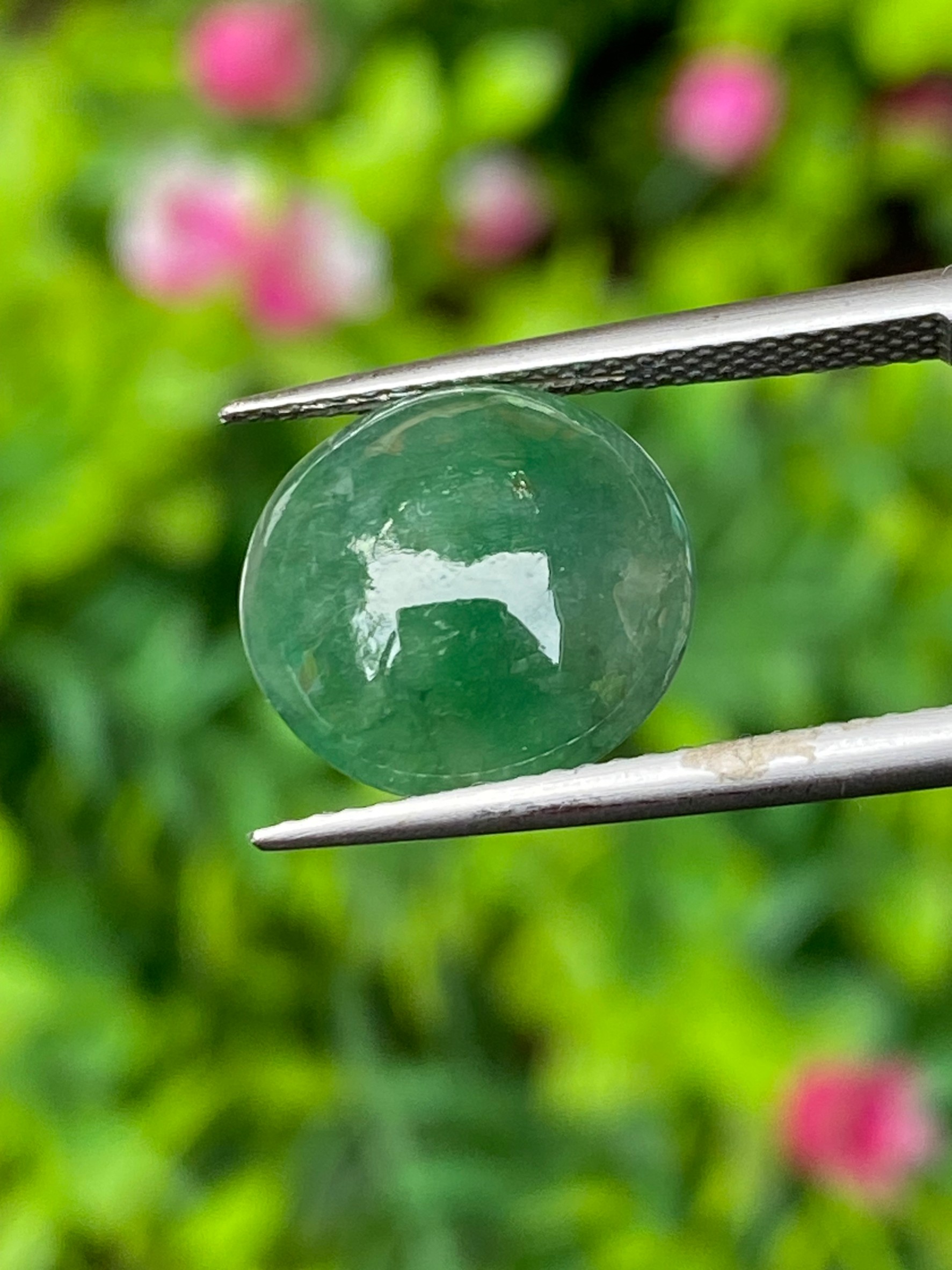 หยกพม่าเจียรนัย (Burmese jade ) 5.18 กะรัต หยกแท้ อัญมณีมงคลประจําวันเกิด เครื่องประดับหยก
