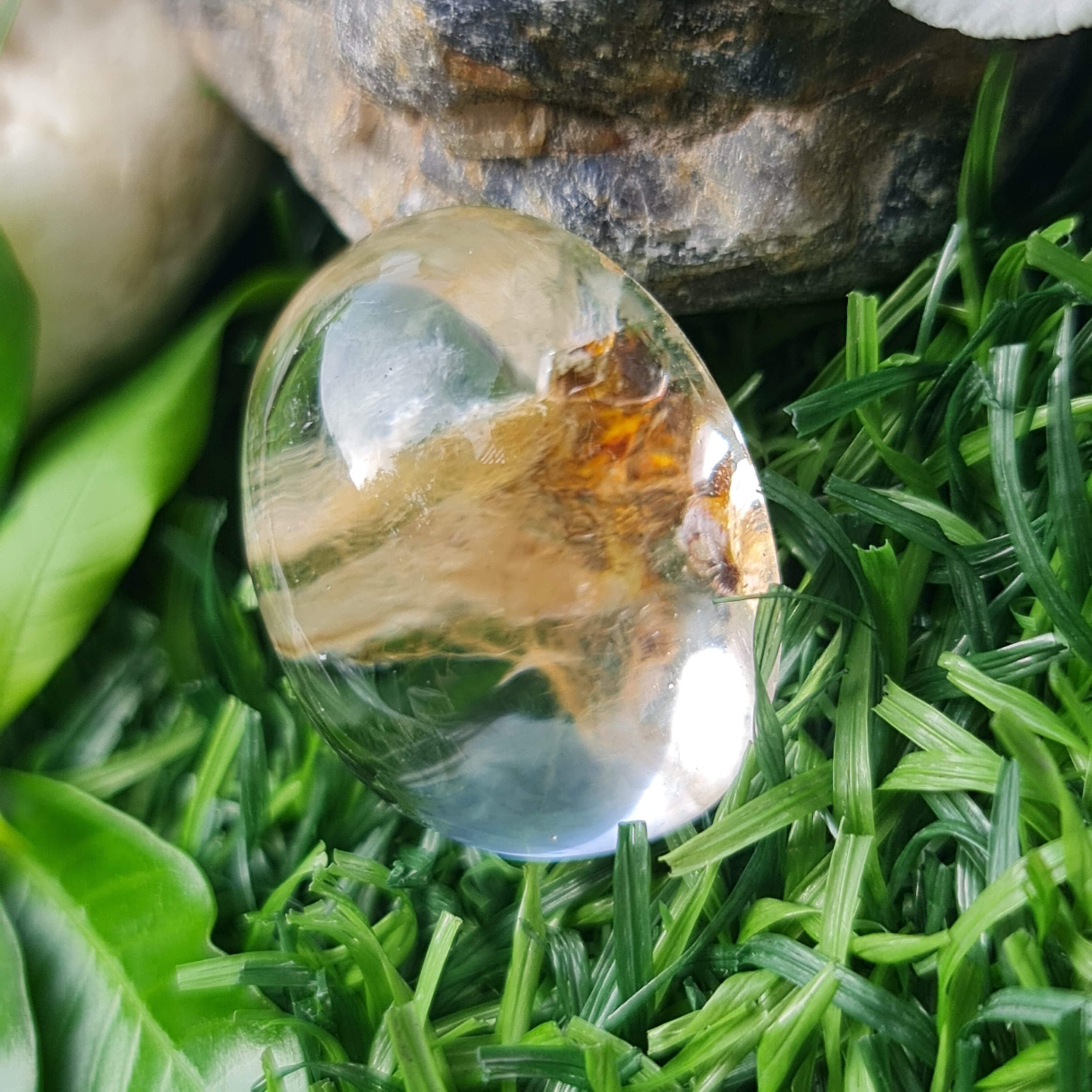 โป่งข่าม ควอตซ์ Rutilated Quartz 59.52 กะรัต Cts. พลอยแท้ อัญมณีมงคลประจําวันเกิด เครื่องประดับพลอย