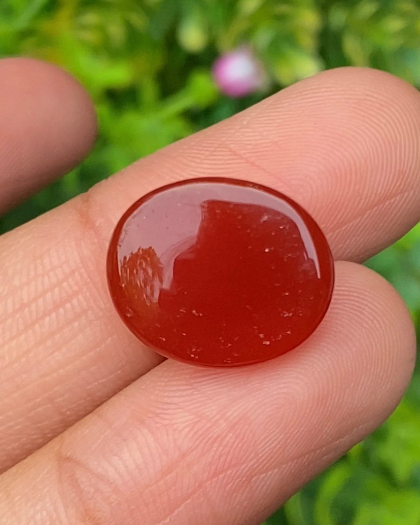 พลอย โมรา Natural Chalcedony 11.80 กะรัต (Cts.) พลอยแท้ อัญมณีมงคลประจําวันเกิด เครื่องประดับพลอย
