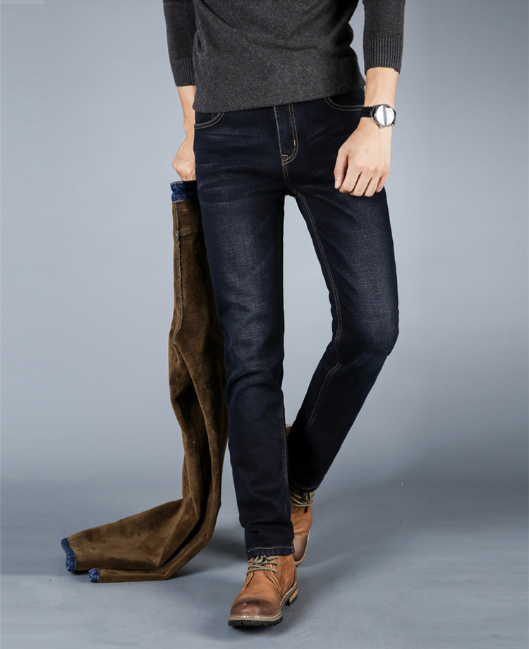 กางเกงยีนส์กันหนาวผู้ชาย รุ่นหนามีซับขนนุ่ม (10177MM)