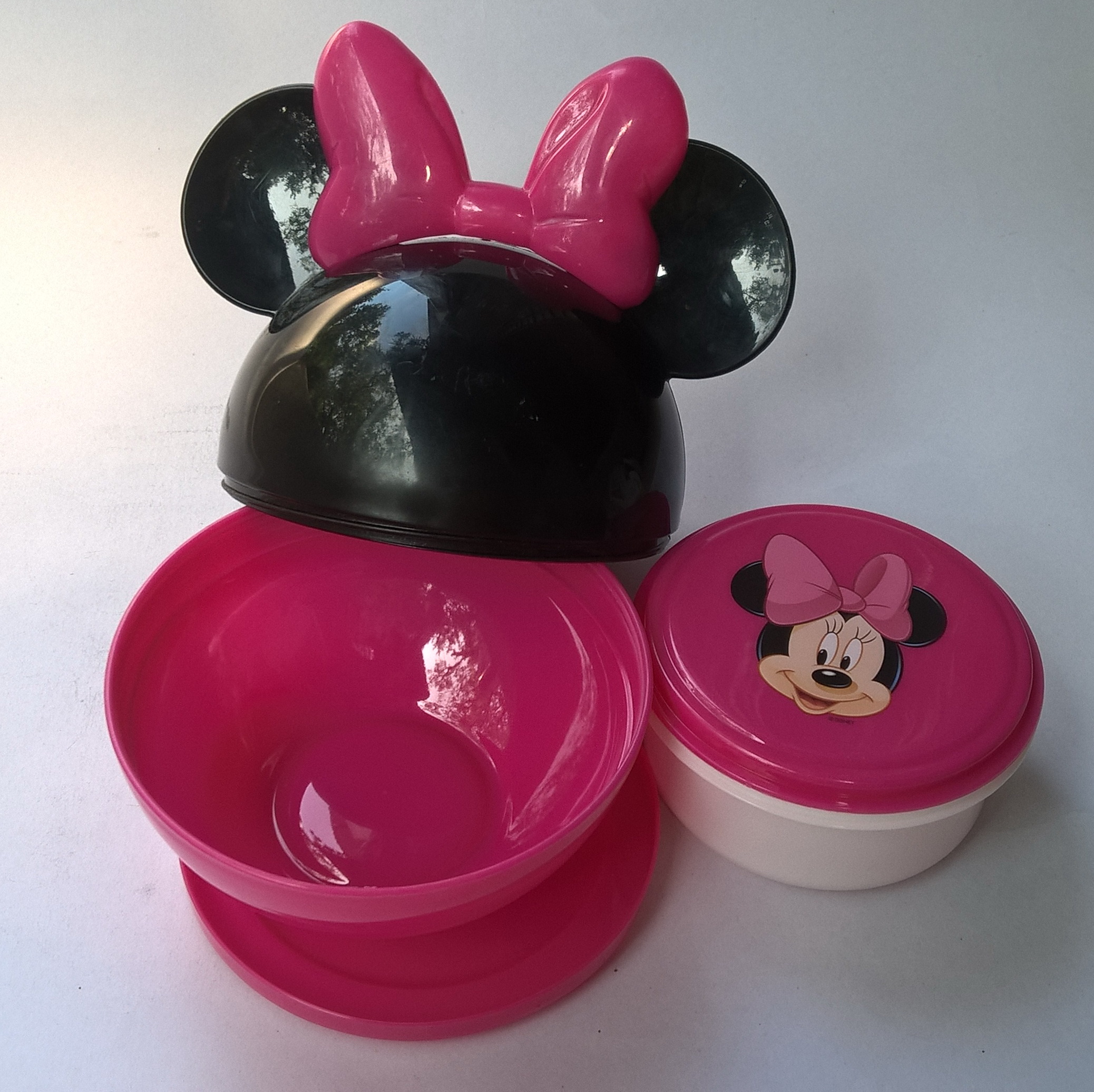 ของสะสม ชุดกล่องใส่อาหารพลาสติก มินนี่เมาส์ พรีเมี่ยมงาน เซเว่น อีเลฟเว่น