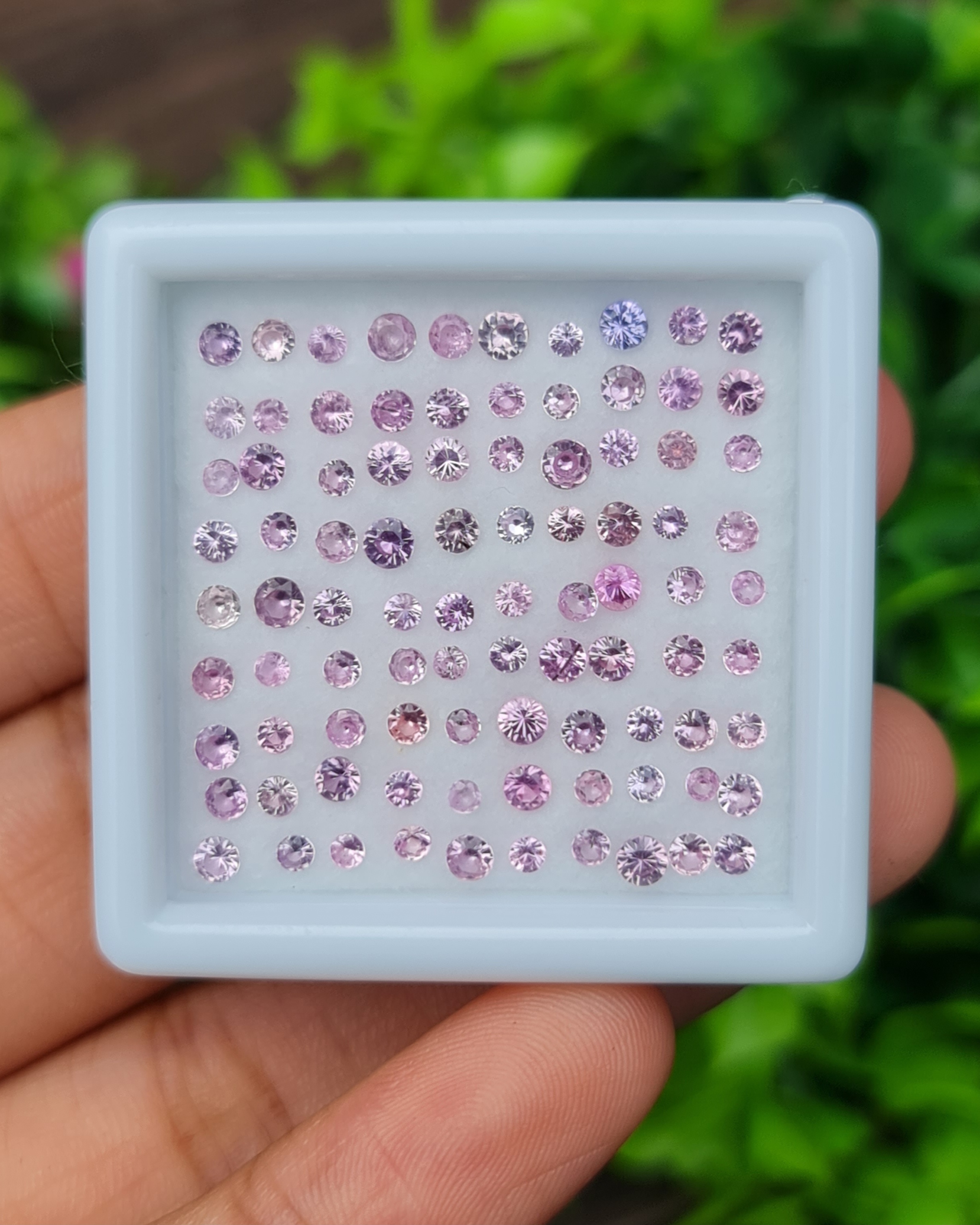 พลอย ชมพู พิ้ง แซฟไฟร์ Pink Sapphire 5.13 กะรัต (Cts.) 90 เม็ด พลอยแท้ อัญมณีมงคลประจําวันเกิด เครื่องประดับพลอย