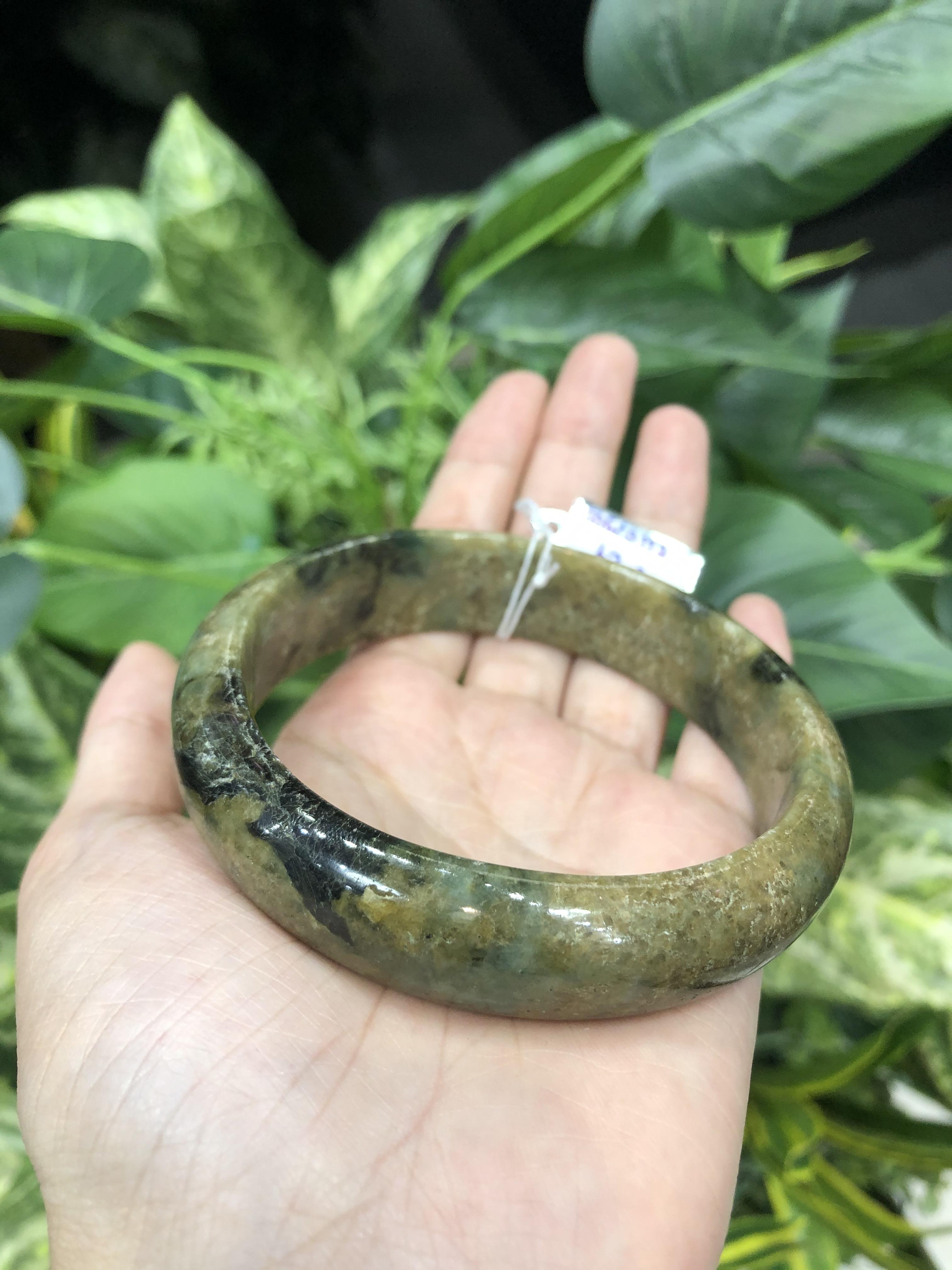 ๋J05C0117 หยก พม่า แท้ Jade กำไลหยก 62.3 มม (Jade bracelet) พม่า (Myanmar)