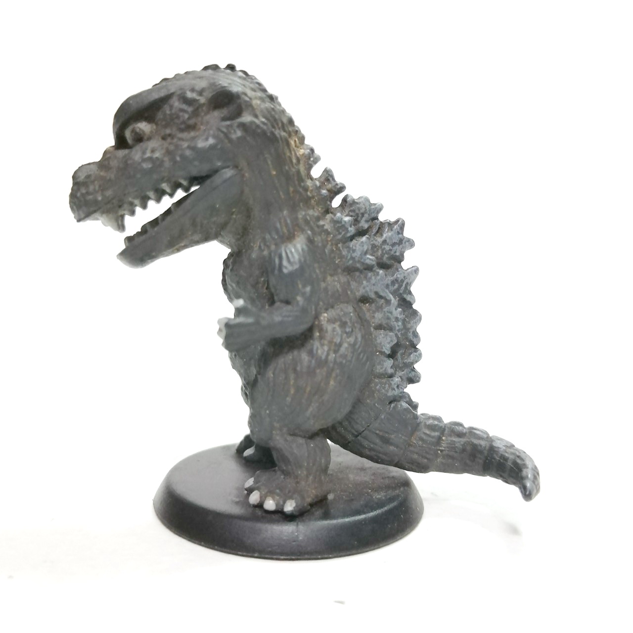 ก๊อตซิลล่าหัวโต งานToho ยางตัน ขนาดตามรูป ไม่หักไม่กาว มีฐานครบ สภาพดีมีรอยบ้าง ไม่พบบ่อย