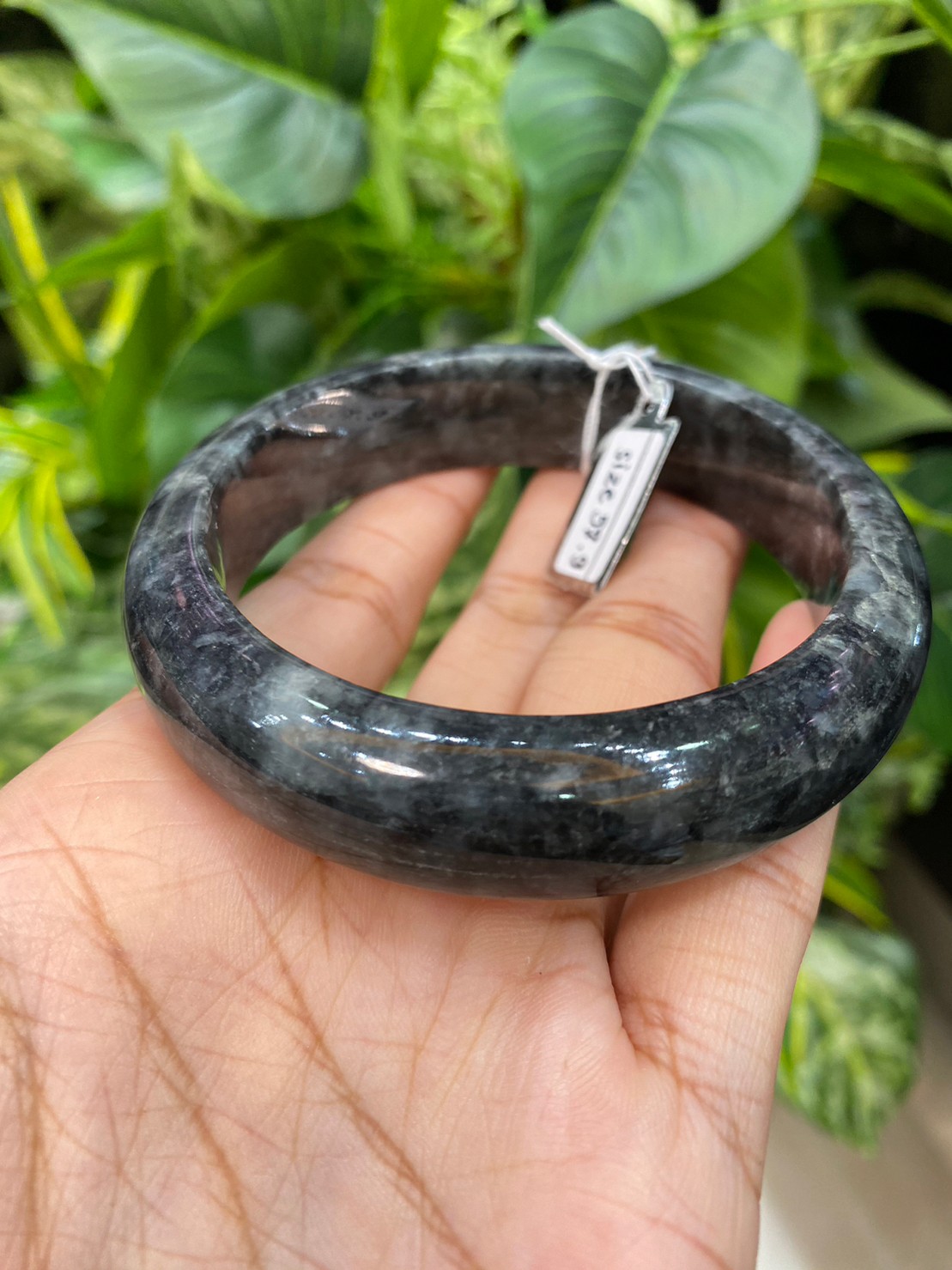 JB9006 หยก พม่า แท้ Jade กำไลหยก 57.9 มม. (Jadeite bracelet) พม่า (Myanmar)