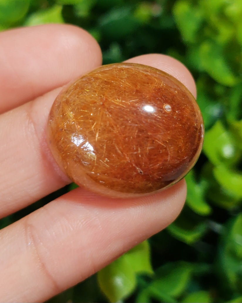 ไหมทอง ควอตซ์ Golden Rutilated Quartz 46.22 กะรัต Cts. พลอยแท้ อัญมณีมงคลประจําวันเกิด เครื่องประดับพลอย