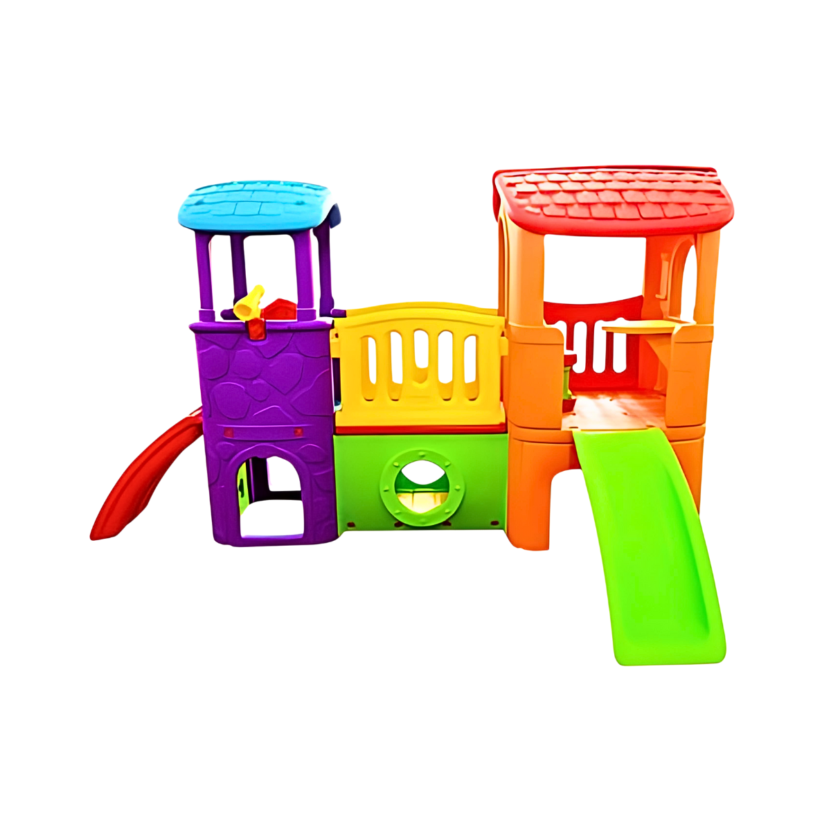 บ้านของเล่น บ้านน้อยสองชั้นหลากสี กระดานลื่น 1 ทาง Play House Two levels Little Play House (Colorful Color)
