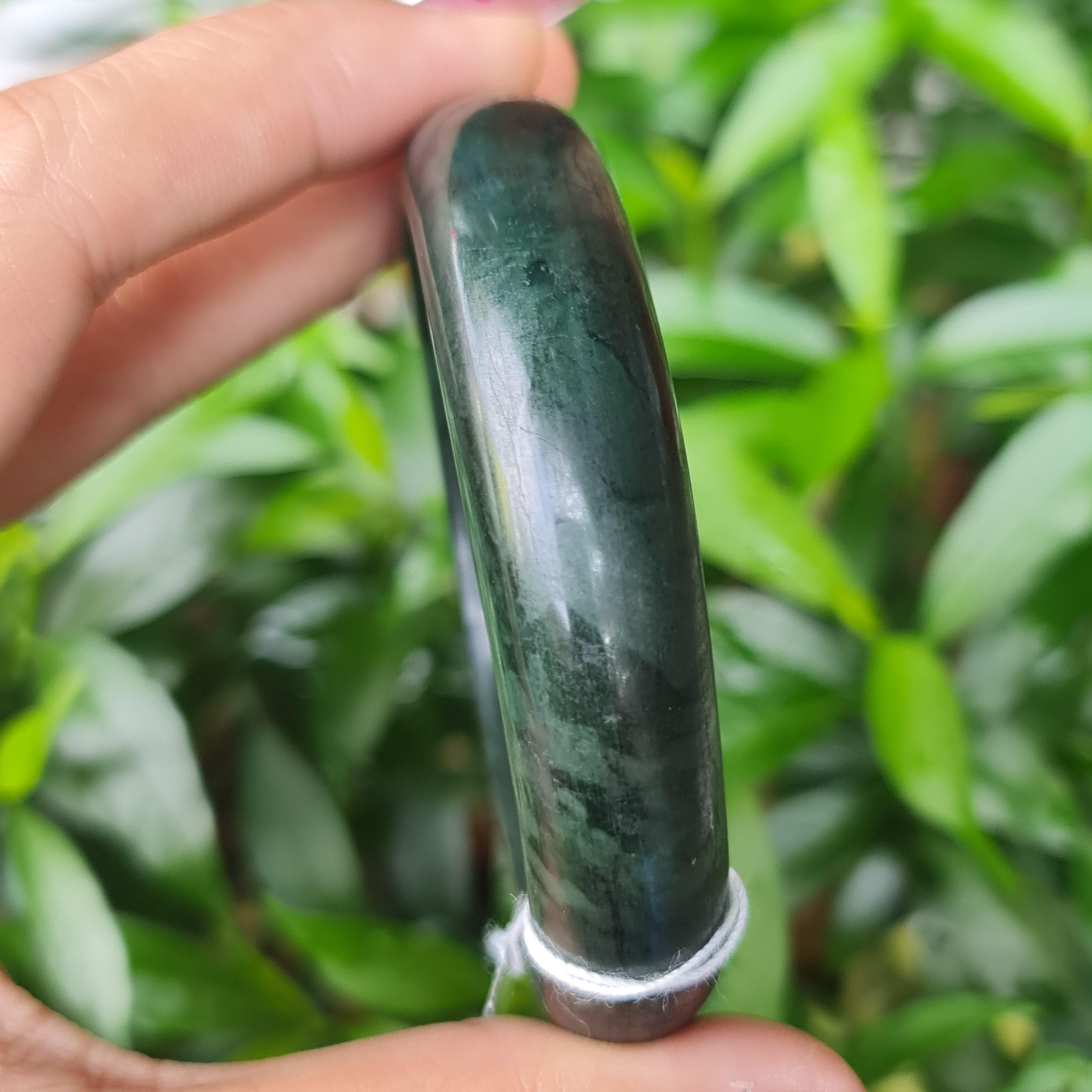 JB6804064 หยก พม่า แท้ Jade กำไลหยก 57.7 มม. (Jadeite bracelet) พม่า (Myanmar)