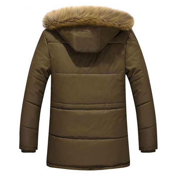 เสื้อโค้ทผู้ชายกันหนาวติดลบ แต่งเฟอร์ ฮู้ดถอดได้ (10112MM)