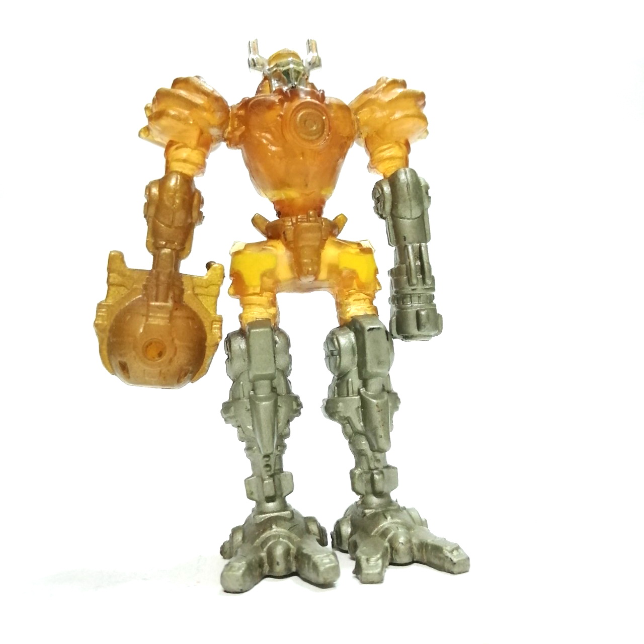 ตุ๊กตุ่นยาง ตัวใส ทำสีบางจุด สีโลหะบางจุด หุ่นยนต์ อะครอยเยอร์ จากไมโครแมน ขนาดตามรูป เก่าเก็บสภาพดี ขนาดใหญ่กว่าปกติ