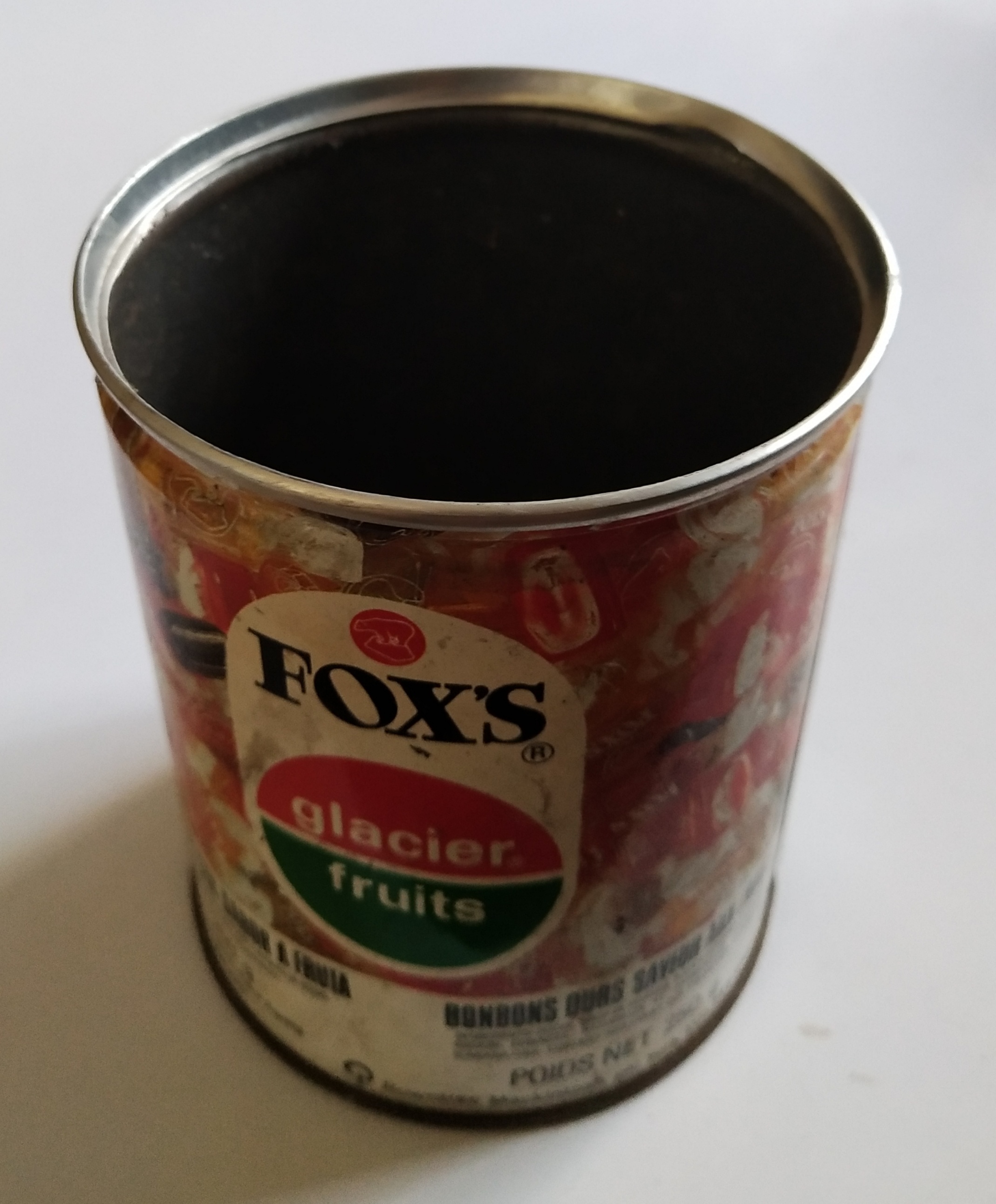 ของสะสม กระป๋องสังกะสี ลูกอมFOXS รสผลไม้ ของเก่าเก็บ ขายตามสภาพ ***ไม่มีฝา