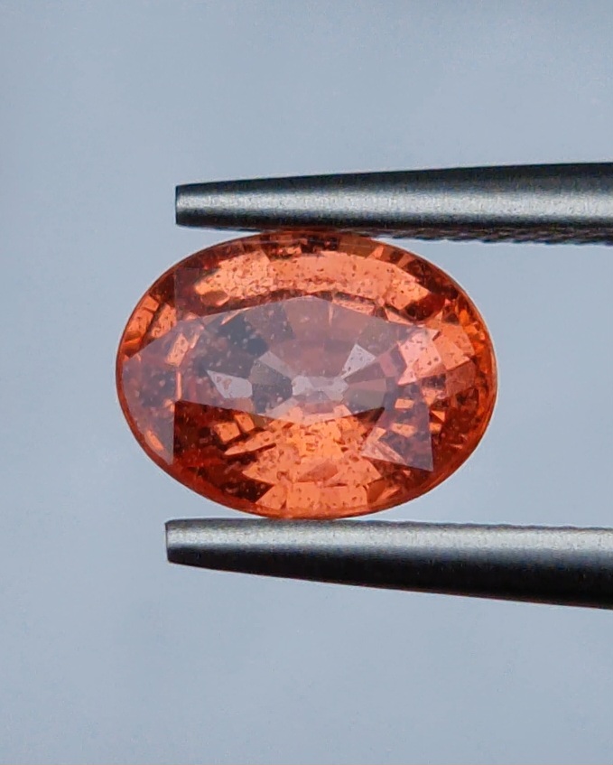 พลอย ออเรนจ์ แซฟไฟร์ Orange Sapphire 1.15 กะรัต (Cts.) พลอยแท้ อัญมณีมงคลประจําวันเกิด เครื่องประดับพลอย