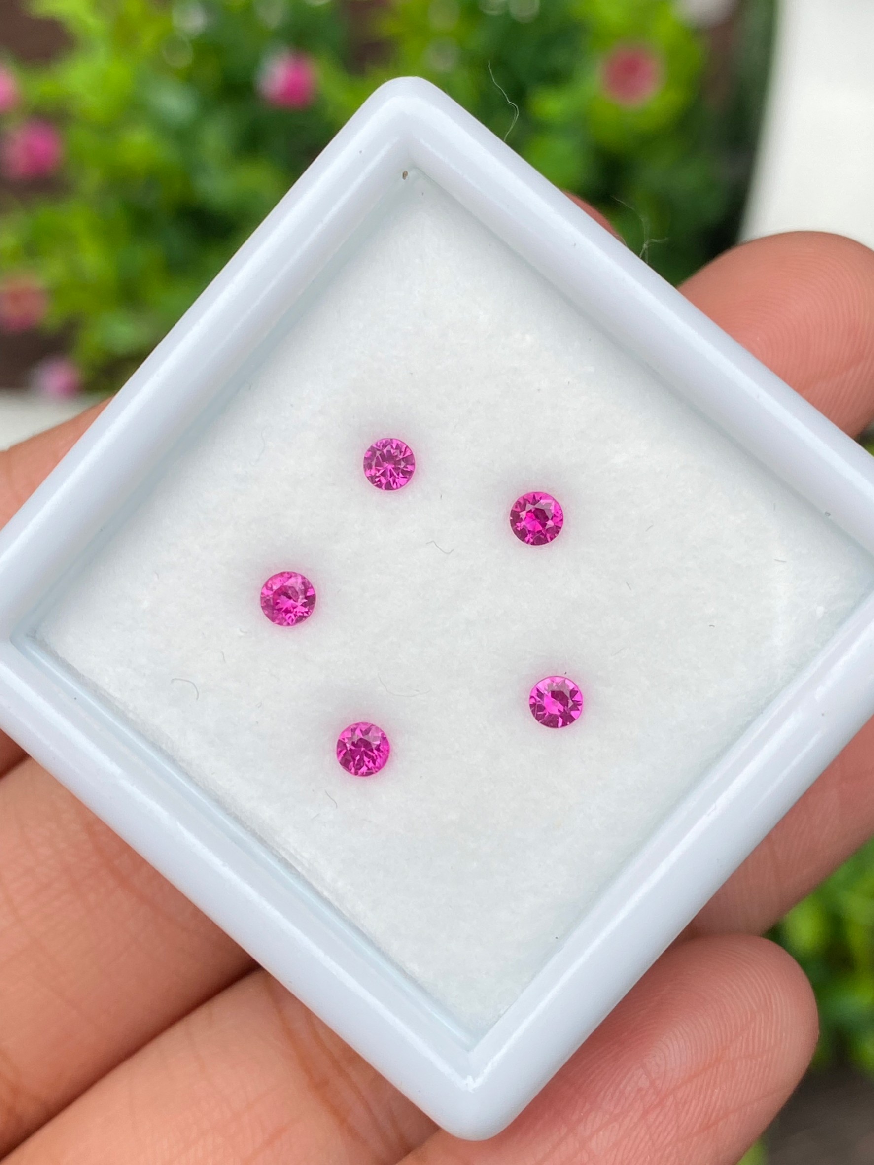 พลอย ชมพู พิ้ง แซฟไฟร์ Pink Sapphire 0.59 กะรัต (Cts.) 5 เม็ด พลอยแท้ อัญมณีมงคลประจําวันเกิด เครื่องประดับพลอย