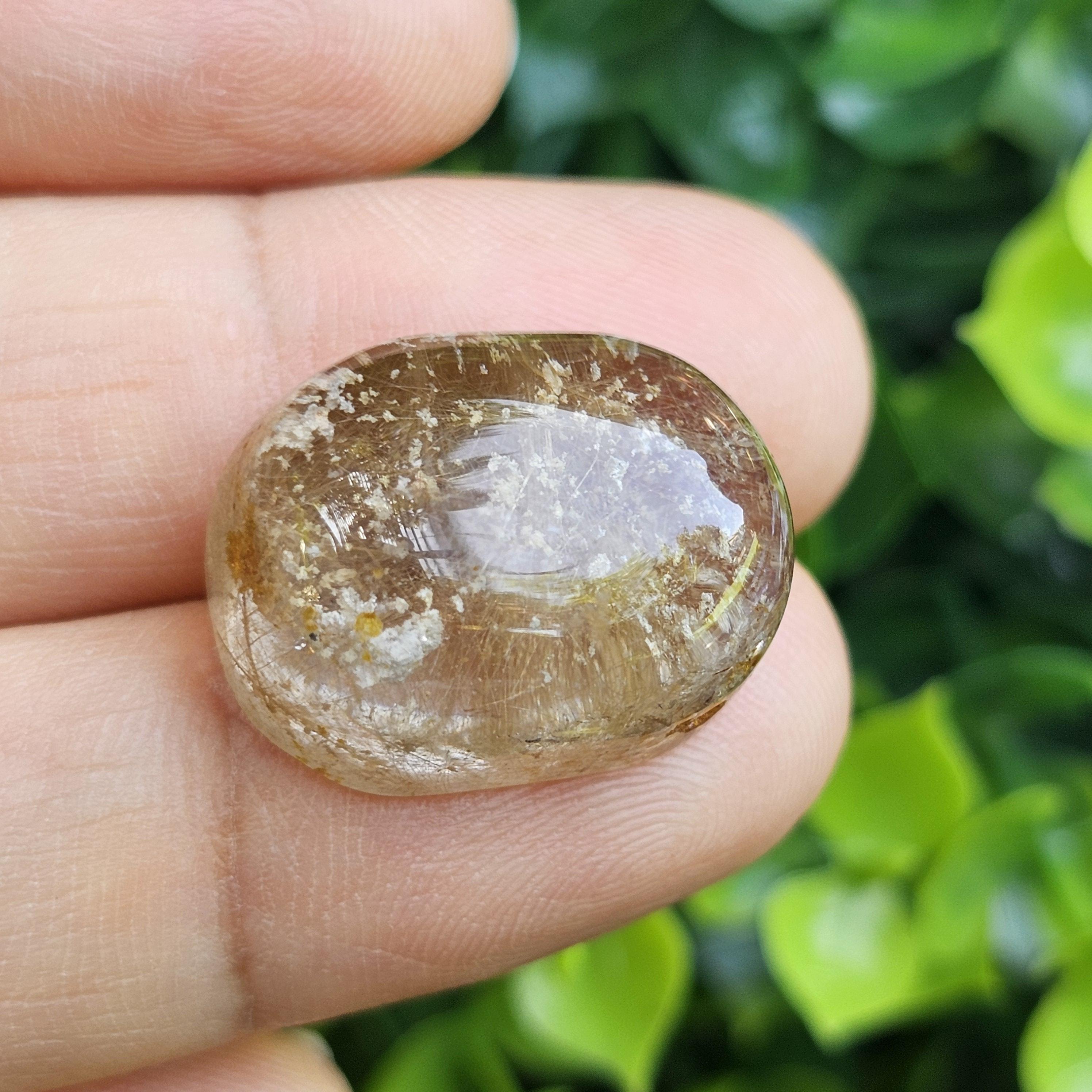 ไหมทอง ควอตซ์ Golden Rutilated Quartz 31.37 กะรัต Cts.พลอยแท้ อัญมณีมงคลประจําวันเกิด เครื่องประดับพลอย