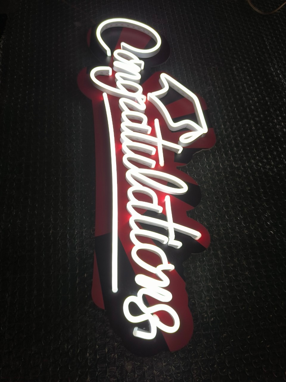 ไฟดัดนีออนเฟล็ก congratulations 21x33 cm