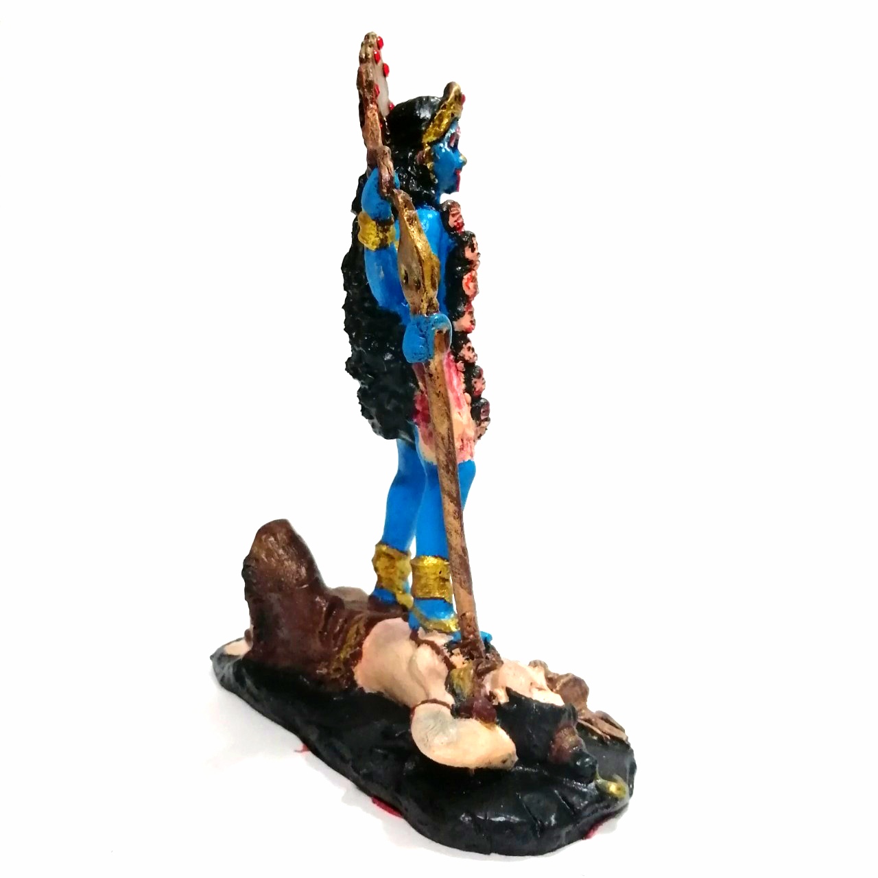 รูปหล่อบูชา พระแม่กาลี ขนาดฐาน6นิ้ว ชิ้นงานเรซิ่นทำสี