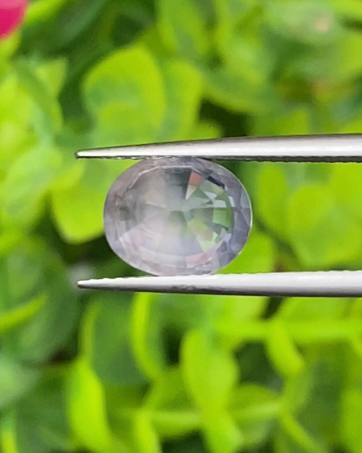 พลอย ขาว ไวท์ แซฟไฟร์ White Sapphire 2.88 กะรัต ดิบ Unheated พลอยแท้ อัญมณีมงคลประจําวันเกิด เครื่องประดับพลอย