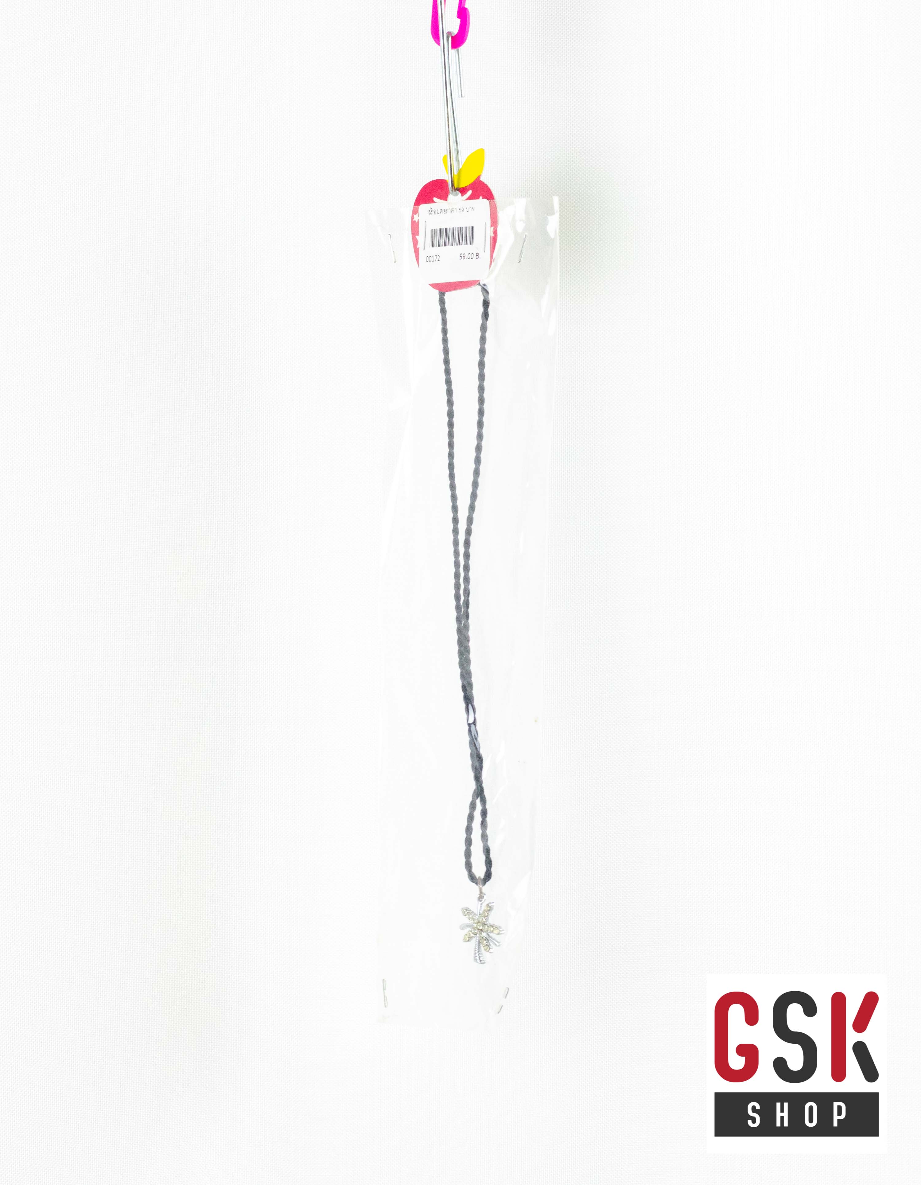 สร้อยคอเกลียวสีดำ+จี้สุดเก๋