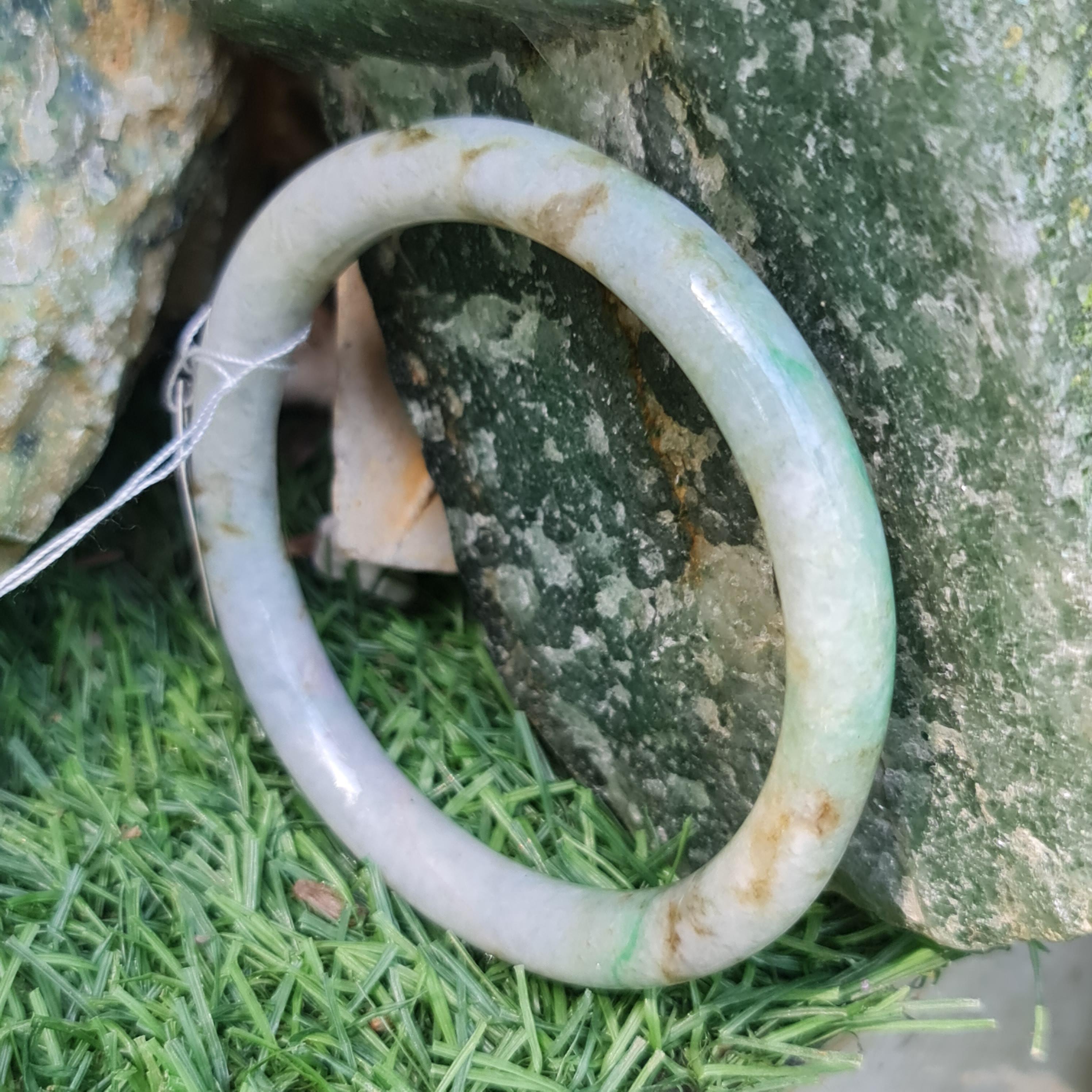 JB6711028 หยก พม่า แท้ Jade กำไลหยก 58.1 มม. (Jadeite bracelet) พม่า (Myanmar)