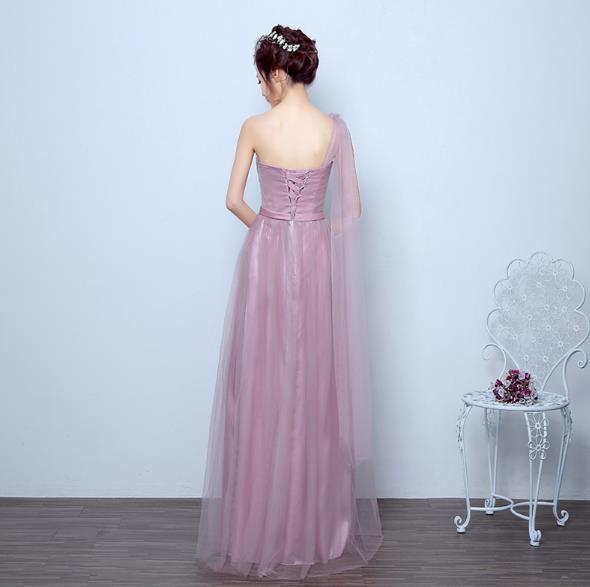 Pre-order ชุดเพื่อนเจ้าสาว สีเทา กระโปรงตาข่าย เชือกผูกหลัง