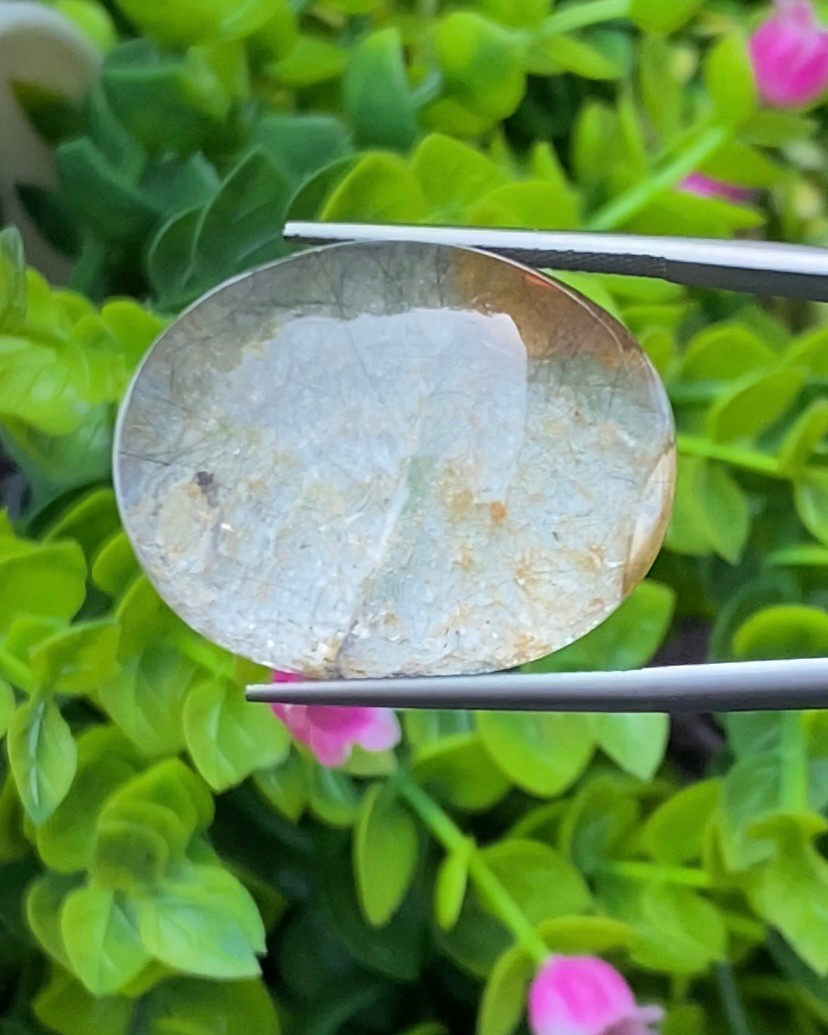 โป่งข่าม ควอตซ์ Rutilated Quartz 61.87 กะรัต Cts. พลอยแท้ อัญมณีมงคลประจําวันเกิด เครื่องประดับพลอย