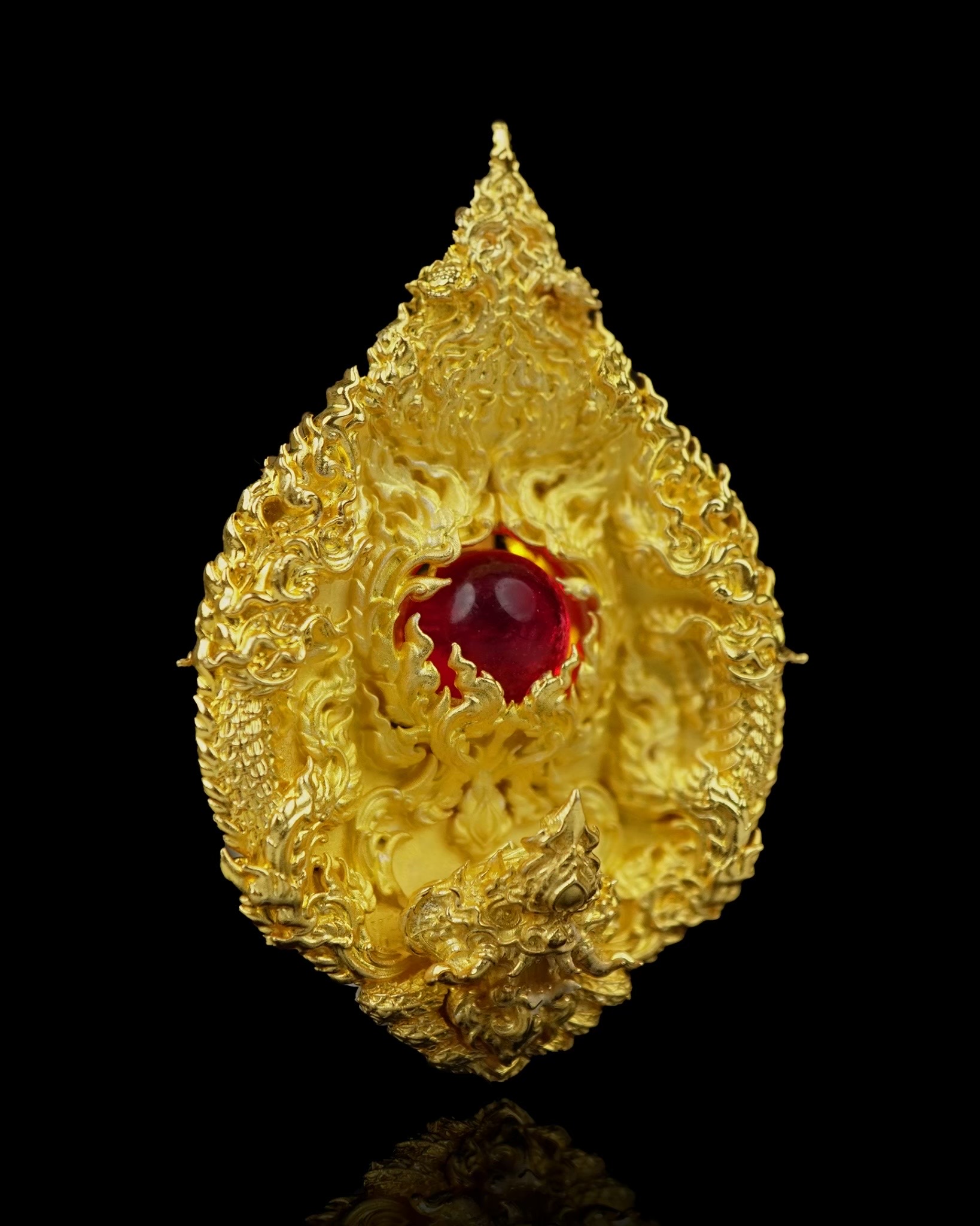 เหรียญมณีนาคราชแก้วบุญฤทธิ์ รหัส11 เนื้อบรอนซ์ชุบทอง