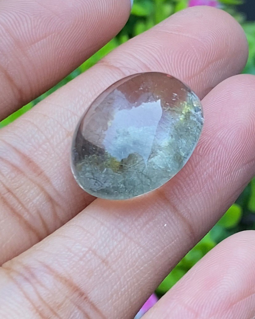 โป่งข่าม ควอตซ์ Rutilated Quartz 26.65 กะรัต Cts. พลอยแท้ อัญมณีมงคลประจําวันเกิด เครื่องประดับพลอย