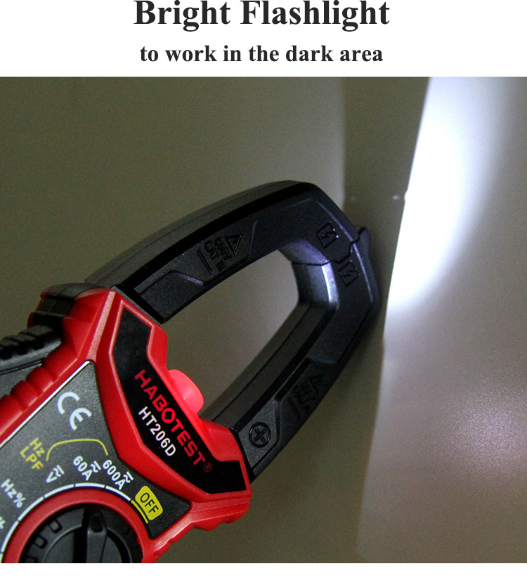 ดิจิตอลแคลมป์มิเตอร์ AC/DC 600A HABOTEST รุ่น HT206D