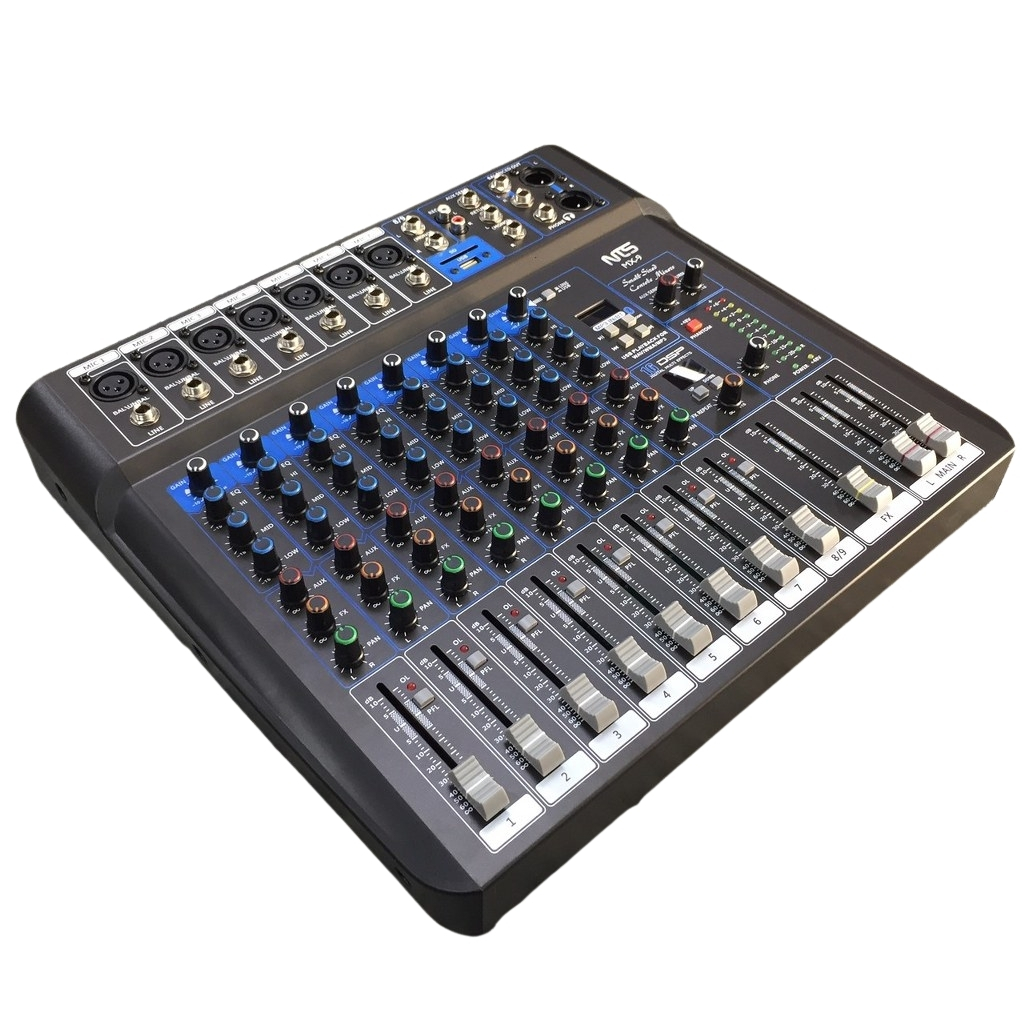 NTS MX-9 มิกเซอร์อนาล็อก ช่องเสียบไมค์ 7 ช่อง 1 Aux มอนิเตอร์
