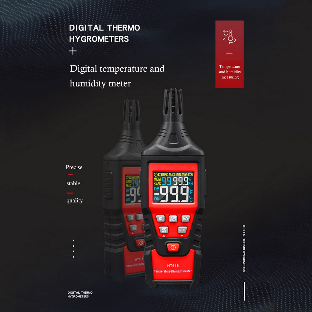เครื่องวัดอุณหภูมิ ความชื้น Temperature & Humidity meter รุ่น HT618