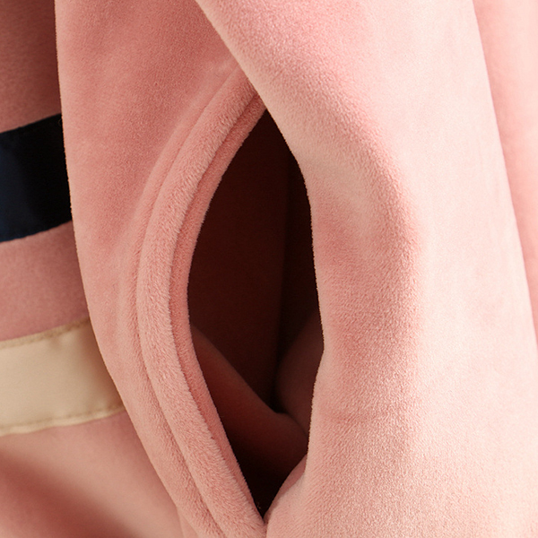 เสื้อสเวตเตอร์กำมะหยี่เต็มตัว ปักลายหมี มีฮู้ดแต่งหูน่ารัก (12354LM)