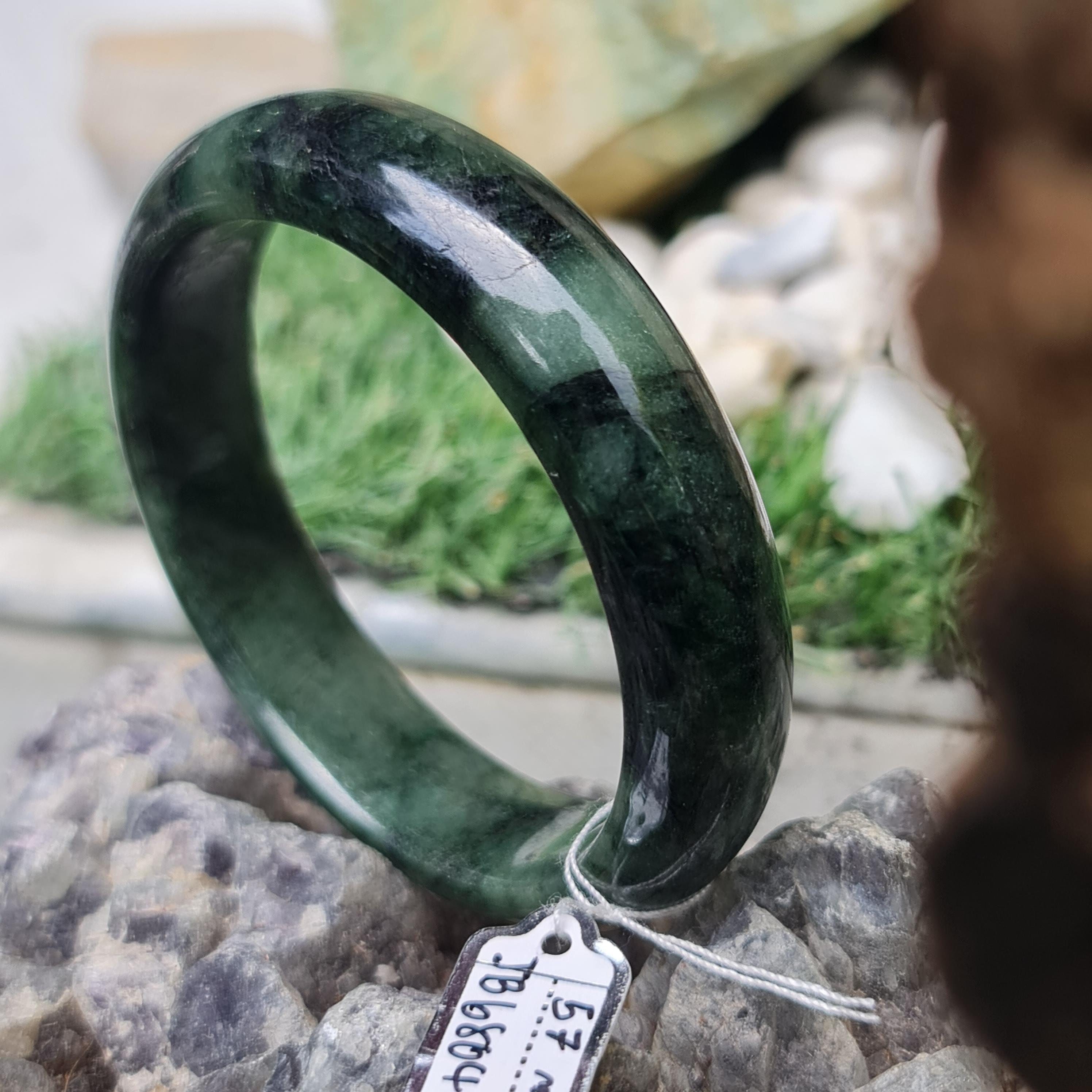 JB6804027 หยก พม่า แท้ Jade กำไลหยก 57.0 มม. (Jadeite bracelet) พม่า (Myanmar)
