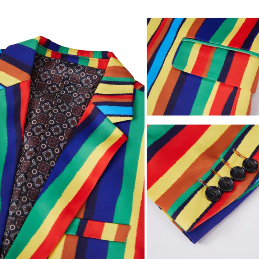 เช่า เสื้อสูท สูทแฟนซี สีรุ้ง Colorful สูทลูกทุ่ง