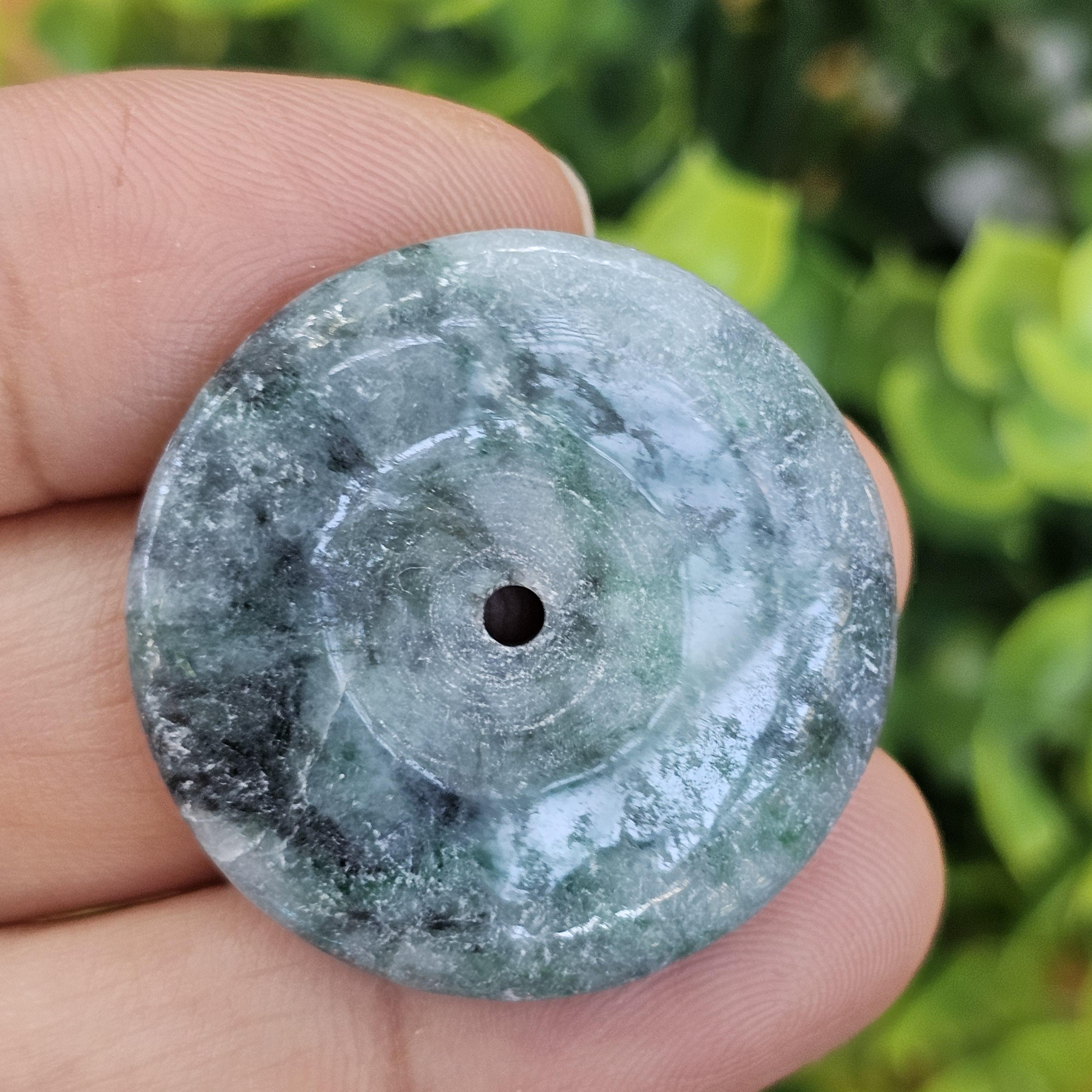หยก พม่า แท้ Jade จี้โดนัทหยก (Bi-dise jadeite) พม่า (Myanmar) 60.20 กะรัต (Cts.)