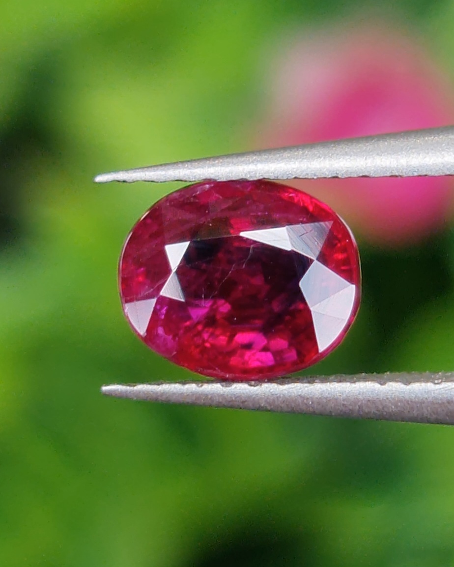 พลอย ทับทิม พม่า Burmese Ruby sapphire 1.00 กะรัต (Cts) ดิบ Unheated พลอยแท้ อัญมณีมงคลประจําวันเกิด เครื่องประดับพลอย