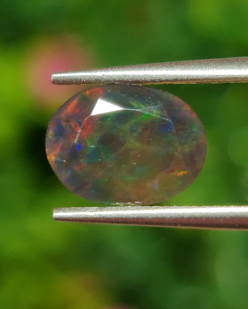 พลอย แบล็ก โอปอล Black Opal 1.46 กะรัต (Cts.) พลอยแท้ อัญมณีมงคลประจําวันเกิด เครื่องประดับพลอย