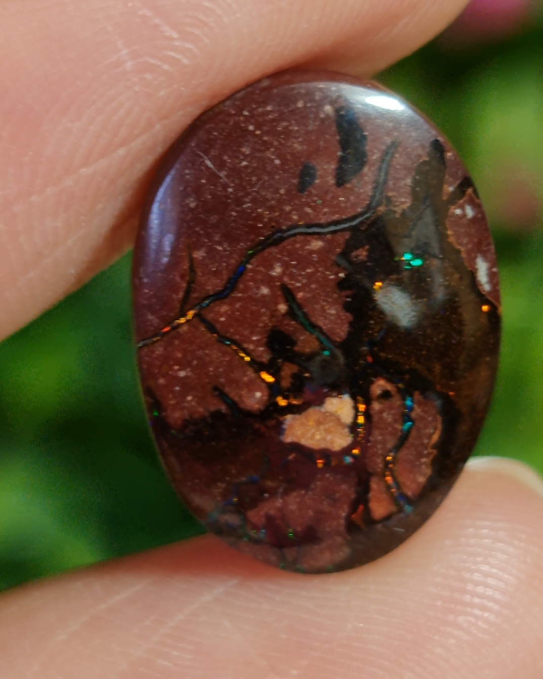 พลอย โบลเดอร์ โอปอล ออสเตรเลีย Australian Boulder Opal 10.22 กะรัต (Cts.) พลอยแท้ อัญมณีมงคลประจําวันเกิด เครื่องประดับพลอย