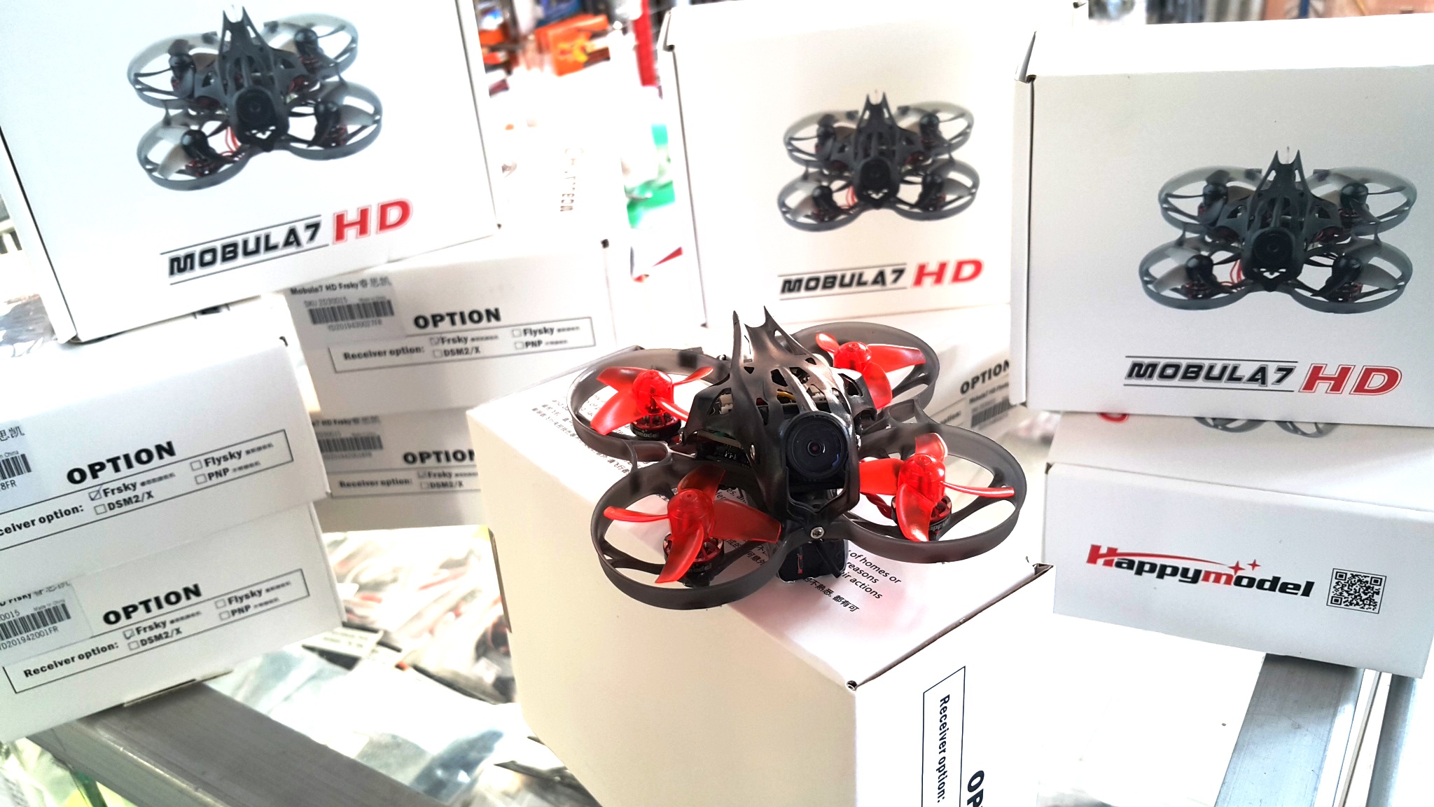 Mobula7 HD โดรน FPV กล้องชัดๆ 1080P 60FPS DVR บันทึกVDOได้ในตัว + ตัวส่ง 5.8GHz 200mW + F4 FC + Dshot600 + Betaflight OSD Smart audio