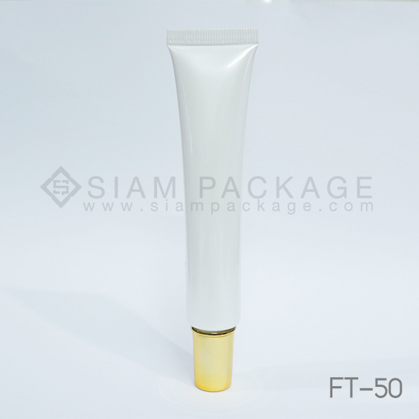 หลอดโฟมสีขาว ฝาทอง หลอดครีม รหัส FT-50