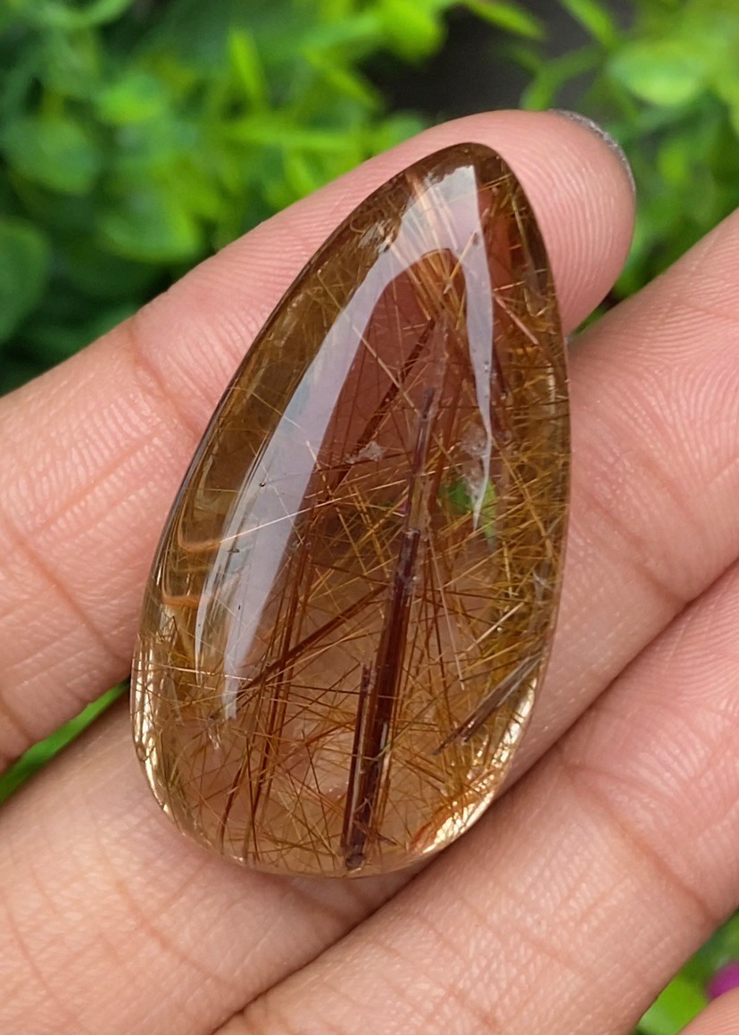 ไหมนาค ควอตซ์ Rutilated Quartz 60.50 กะรัต Cts.พลอยแท้ อัญมณีมงคลประจําวันเกิด เครื่องประดับพลอย