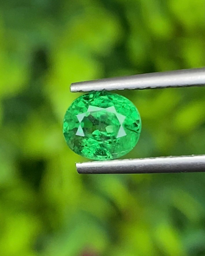 พลอย ซาโวไรท์ Tsavorite Garnet 1.25 กะรัต (Cts.) ดิบ Unheated พลอยแท้ อัญมณีมงคลประจําวันเกิด เครื่องประดับพลอย