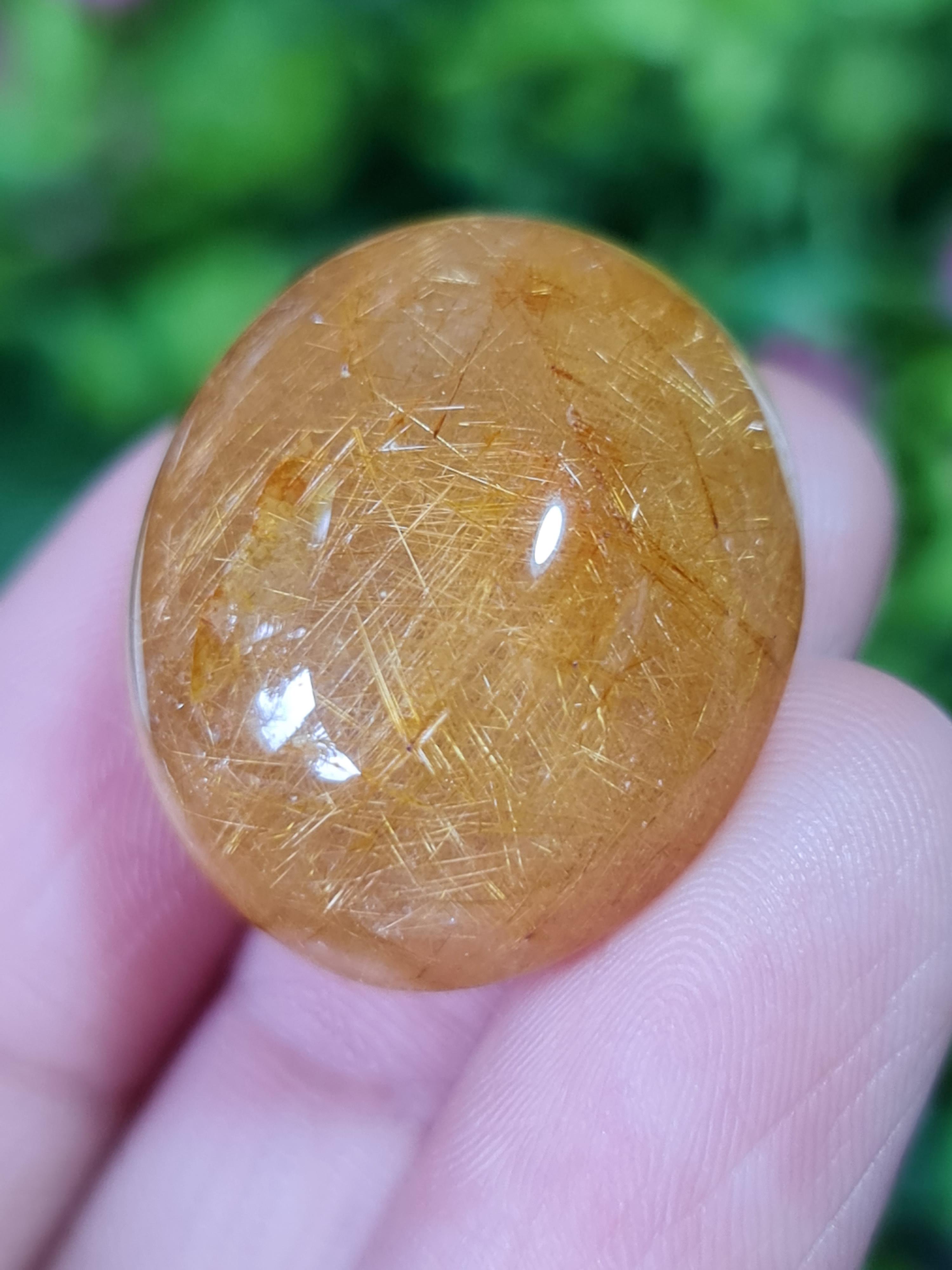 ไหมทอง ควอตซ์ Golden Rutilated Quartz 51.53 กะรัต Cts.พลอยแท้ อัญมณีมงคลประจําวันเกิด เครื่องประดับพลอย
