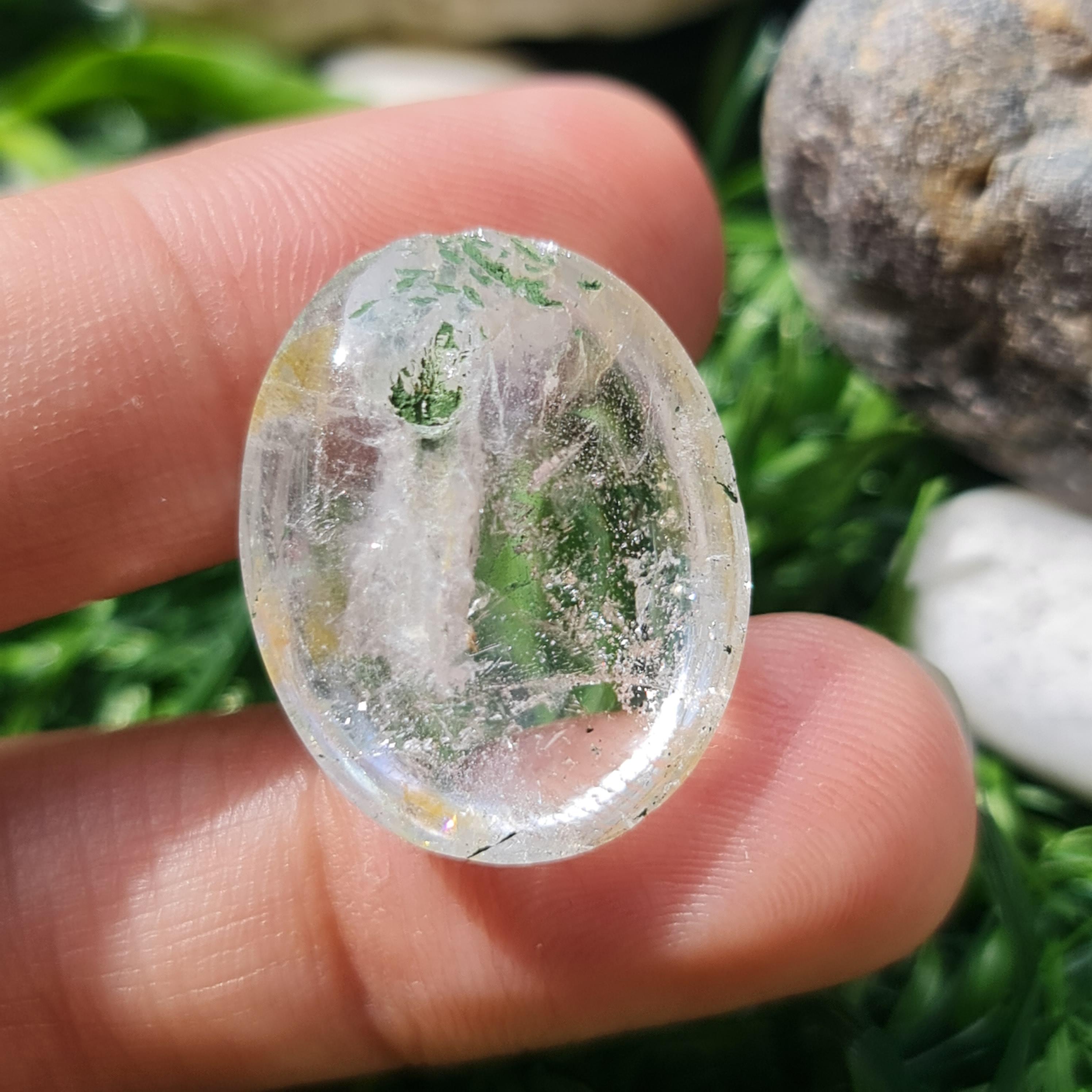 โป่งข่าม ควอตซ์ Rutilated Quartz 30.37 กะรัต Cts. พลอยแท้ อัญมณีมงคลประจําวันเกิด เครื่องประดับพลอย