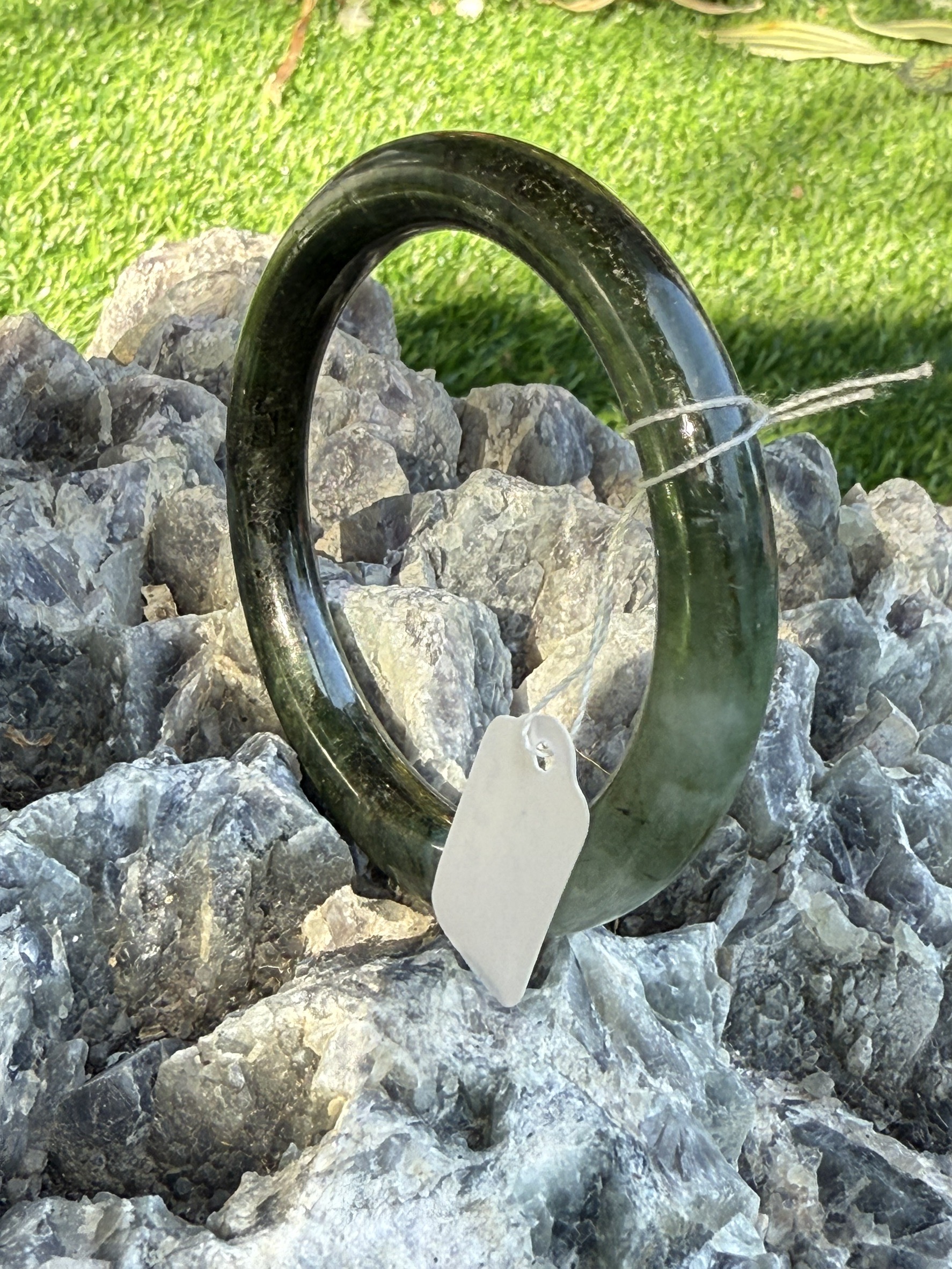 JB6711023 หยก พม่า แท้ Jade กำไลหยก 50.4 มม. (Jadeite bracelet) พม่า (Myanmar)