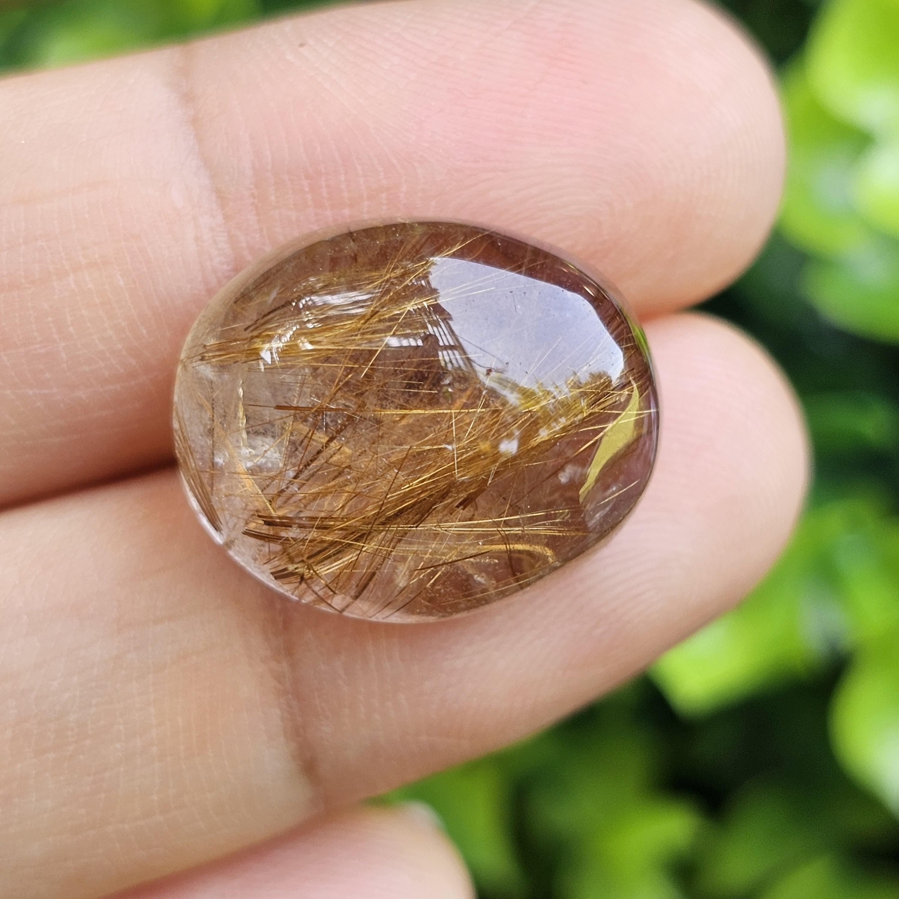 ไหมทอง ควอตซ์ Golden Rutilated Quartz 24.28 กะรัต Cts.พลอยแท้ อัญมณีมงคลประจําวันเกิด เครื่องประดับพลอย