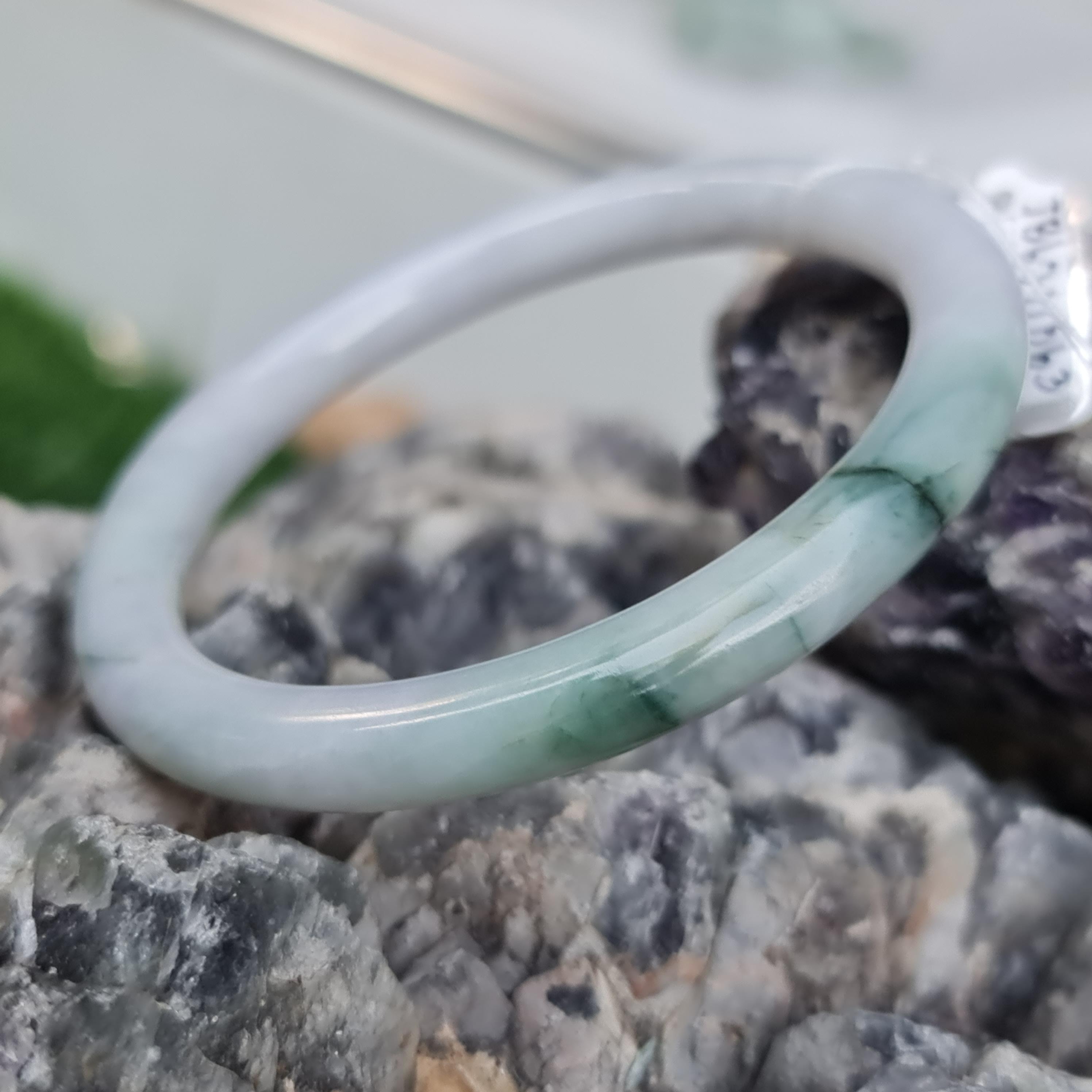 JB6711063 หยก พม่า แท้ Jade กำไลหยก 57.4 มม. (Jadeite bracelet) พม่า (Myanmar)