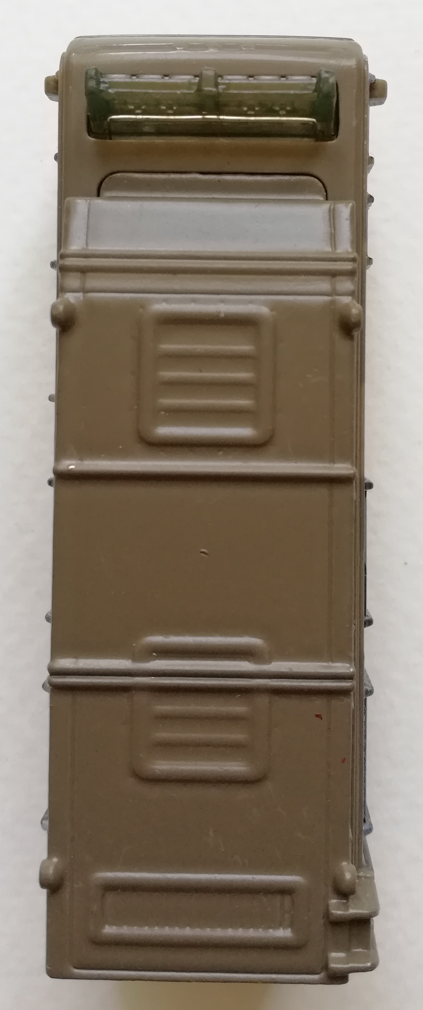 Die Cast,รถเหล็ก,รถบัส 6ล้อ ลายพรางสีน้ำตาล ลายเทาเหลือง จาก MATCHBOX,Fleetwood MB1124, 2017 Mattel **ไม่มีแพ็ค