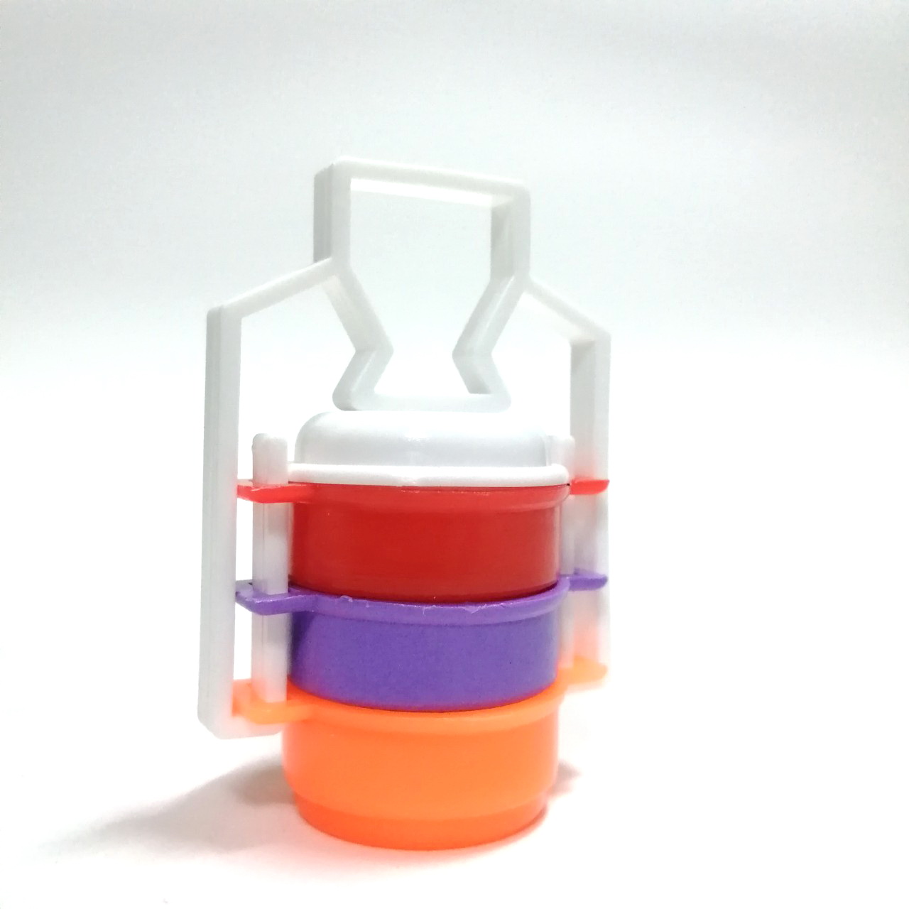 ปิ่นโตพลาสติก ของเก่าเรทโทร 2นิ้วถอดแยกชิ้นได้ขนาดตามรูป สภาพดี