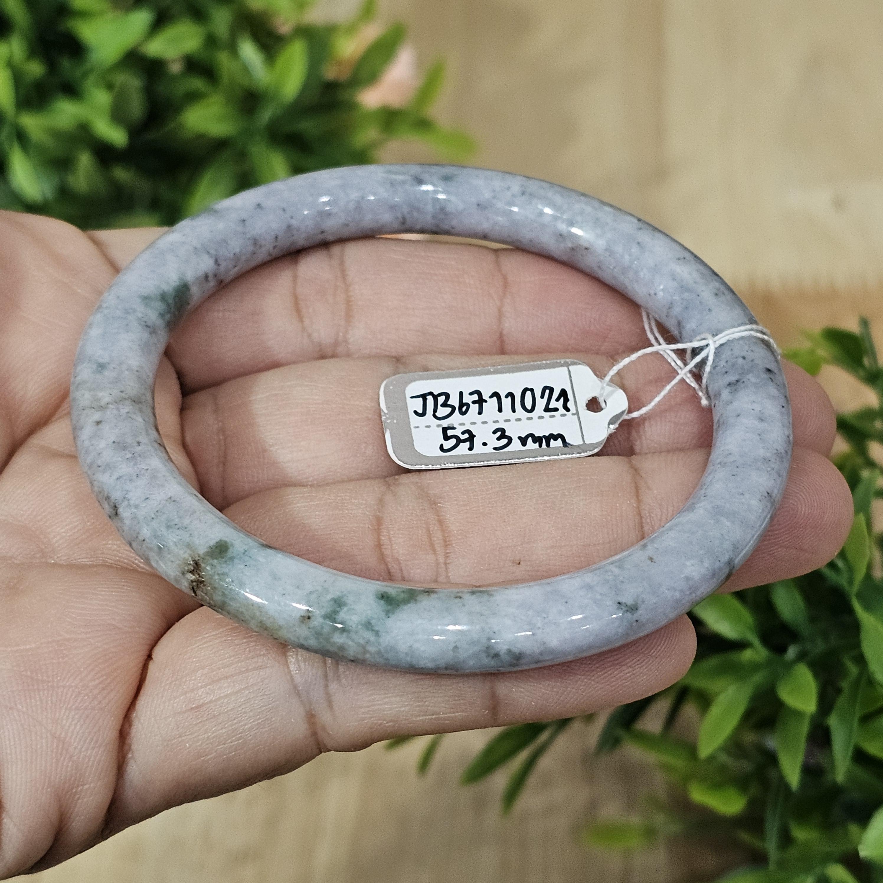 JB6711021 หยก พม่า แท้ Jade กำไลหยก 57.3 มม. (Jadeite bracelet) พม่า (Myanmar)