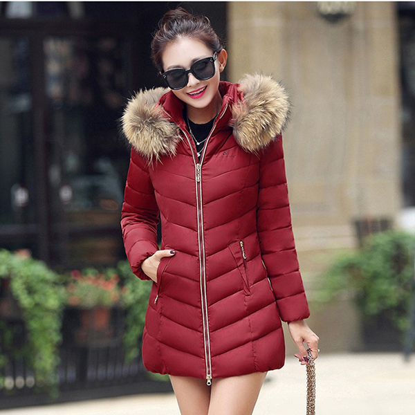 เสื้อโค้ทกันหนาวติดลบลุยหิมะ ฮู้ดและเฟอร์ถอดได้ (12229X)